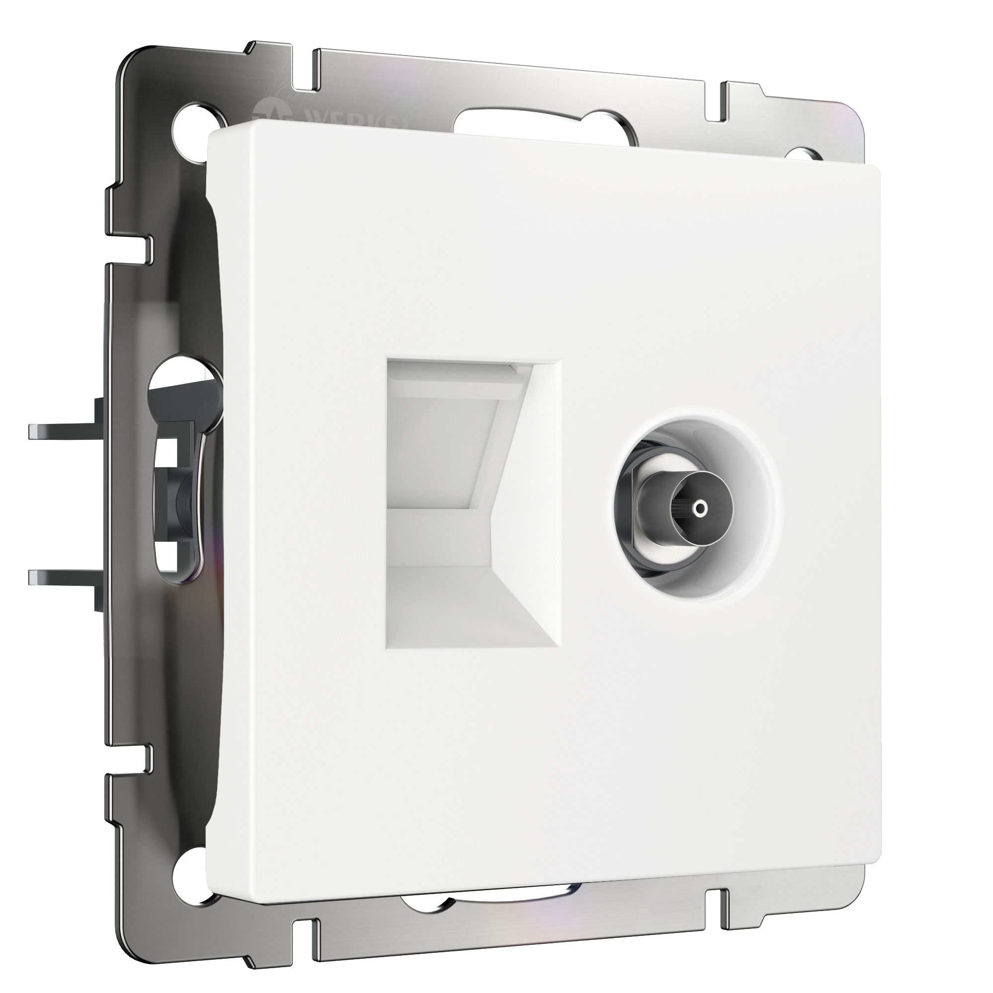 Розетка ТВ+Ethernet RJ-45 6 cat. WERKEL (белый) W1181301