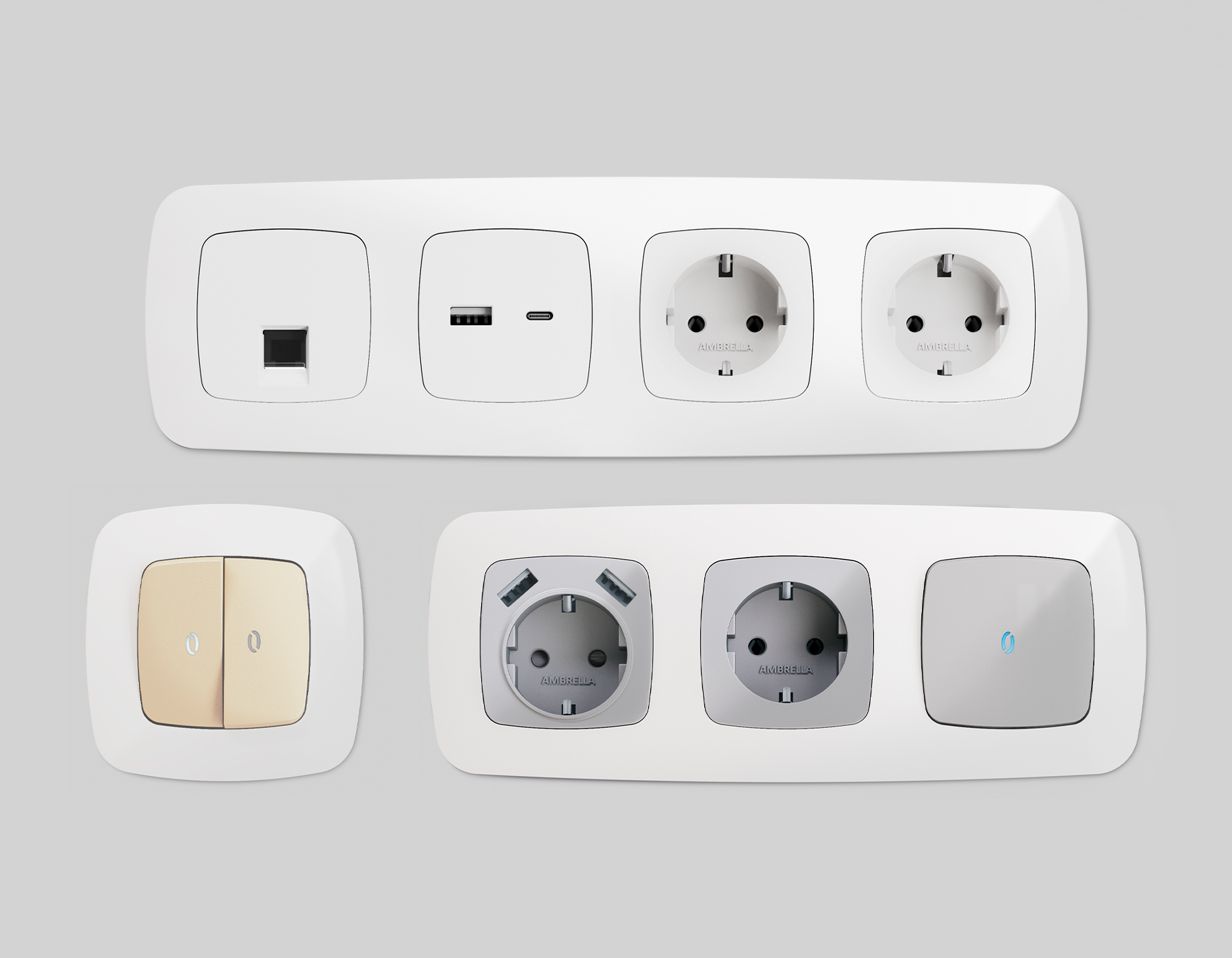 OF140105 Рамка OMEGA Ecta (Белый глянец) 5-ая