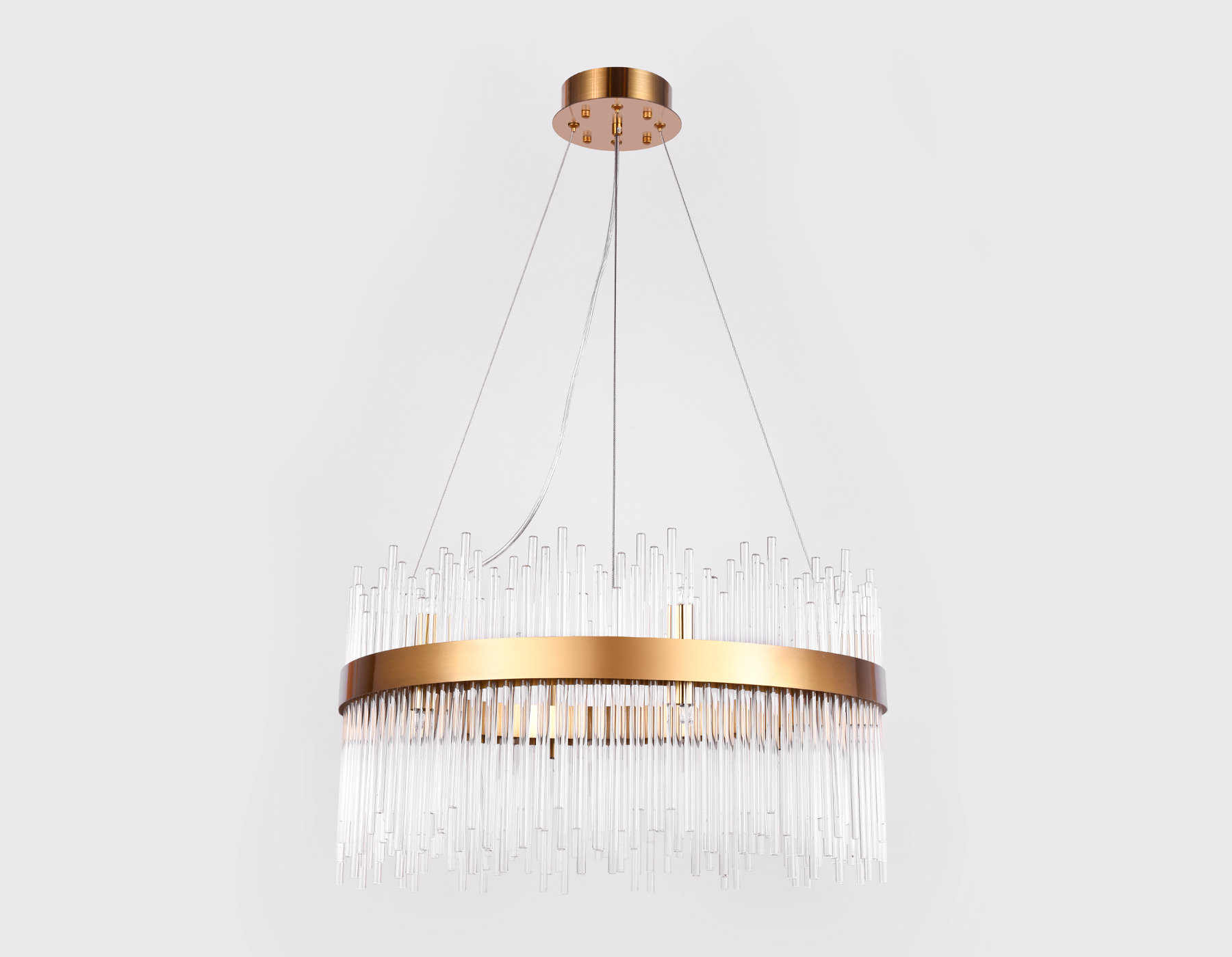 Подвесная люстра с хрусталем Ambrella TR5355/12 GD/CL золото/прозрачный G9/12 max 40W D600*830