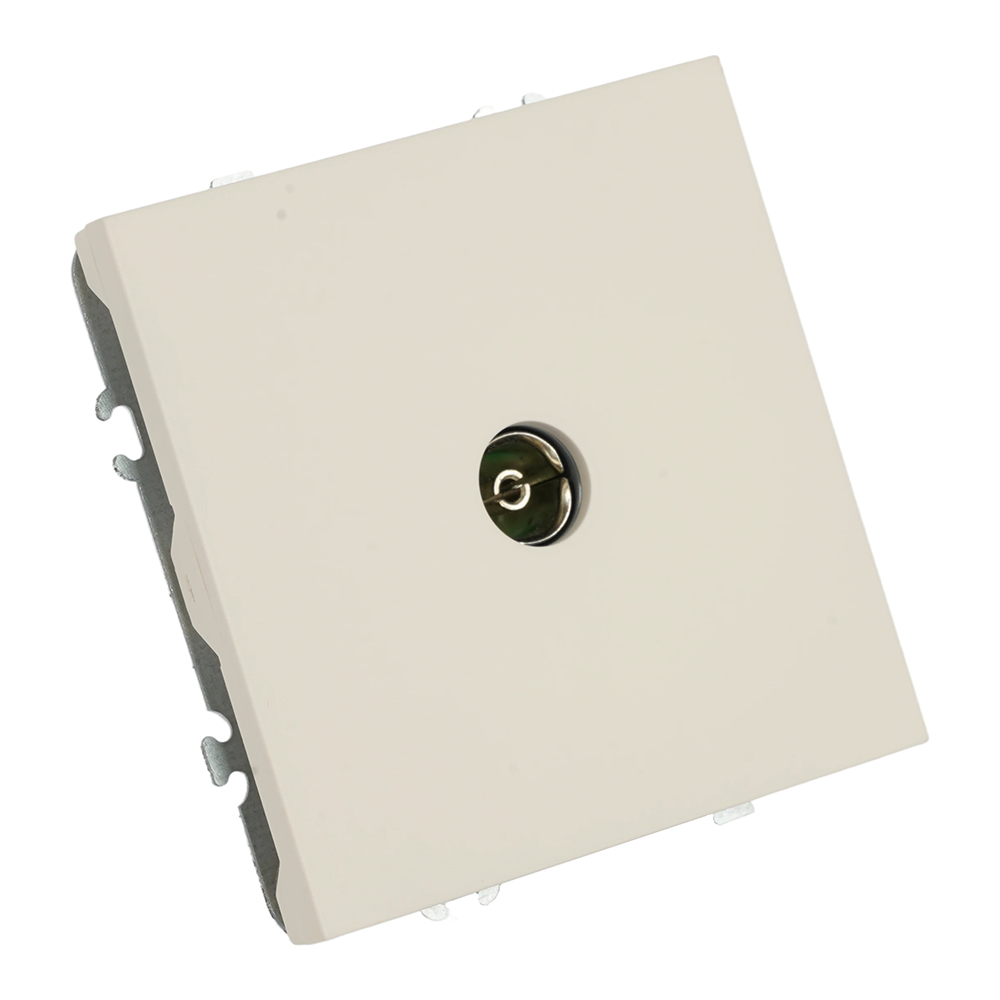 Розетка телевизионная 1-местная (механизм), STEKKER, 75 Ом, 5-862МГц, серия Эмили, RST00-5108-08, кашемир, soft touch