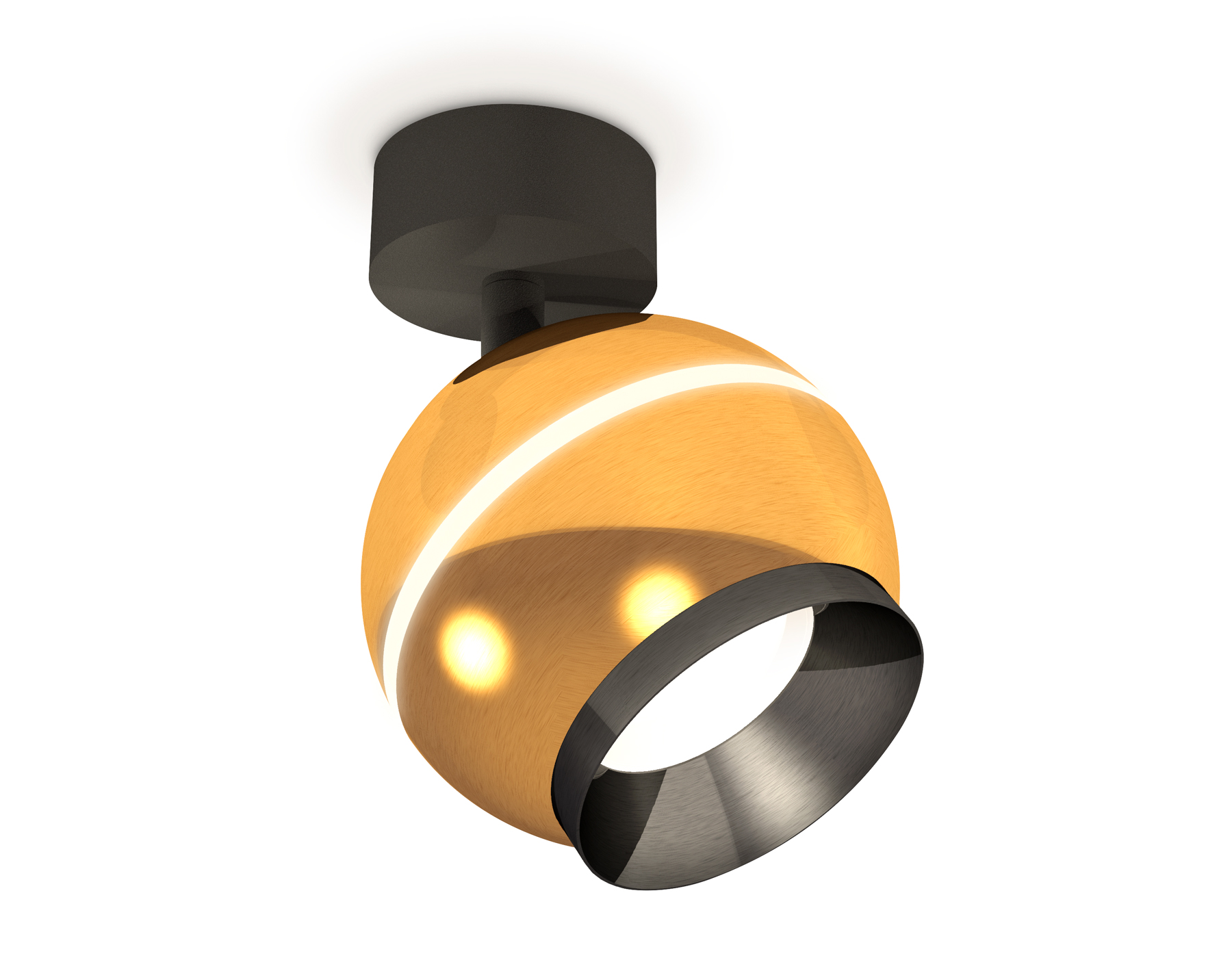 Спот поворотный XM1105001 PYG/SBK/PBK золото желтое полированное/черный песок/черный полированный MR16 GU5.3 LED 3W