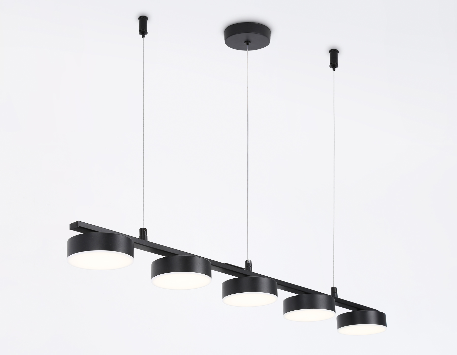 Подвесной светильник Ambrella FL51734/5 BK черный 3000K/4200K/6400K 25W 800*100*1000 (Без ПДУ)