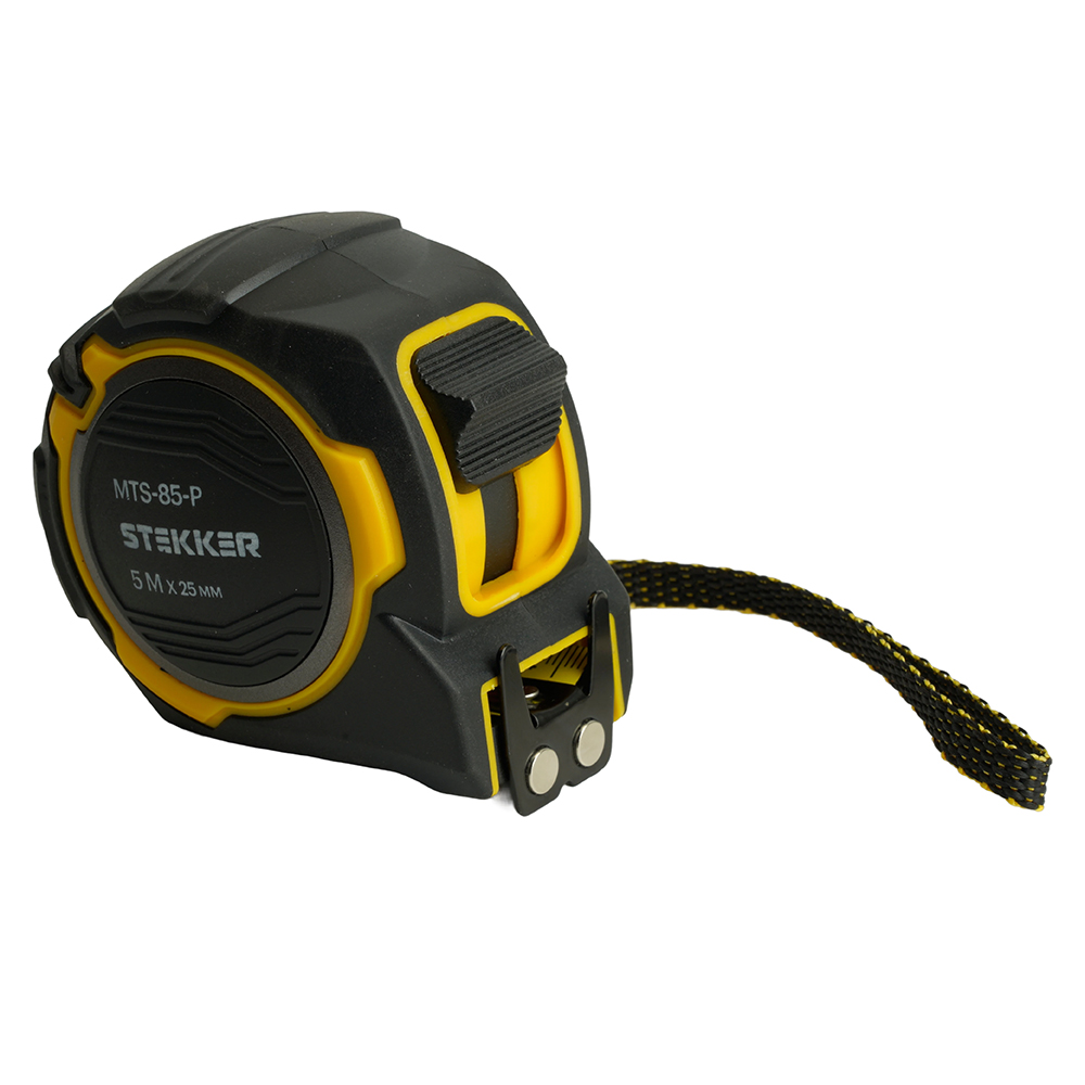 Рулетка, 5 м х 25 мм, магнит, II класс точности, двухстороннее нанесение, STEKKER MTS-85-P