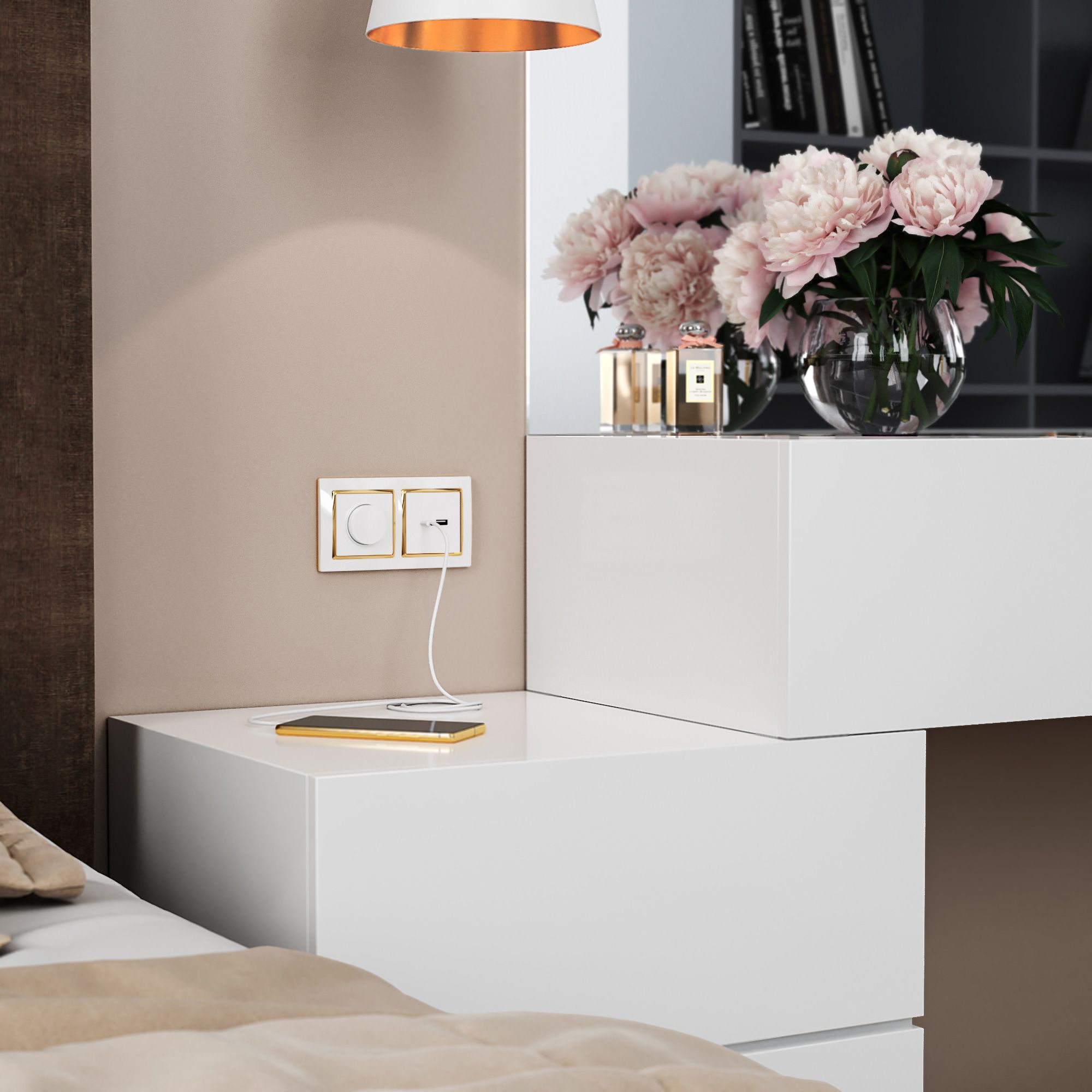 Рамка WERKEL Snabb на 2 поста (белый/золото) WL03-Frame-02-white-GD / W0021933 / a035253