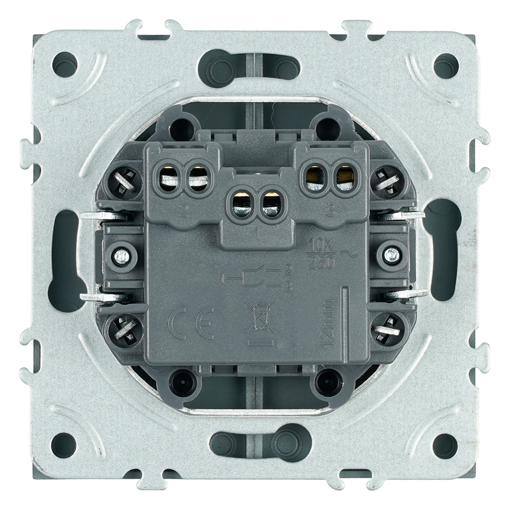 Выключатель 2-клавишный (механизм), STEKKER, 250В, 10А, серия Эмили, RSW10-5104-09, антрацит, soft touch