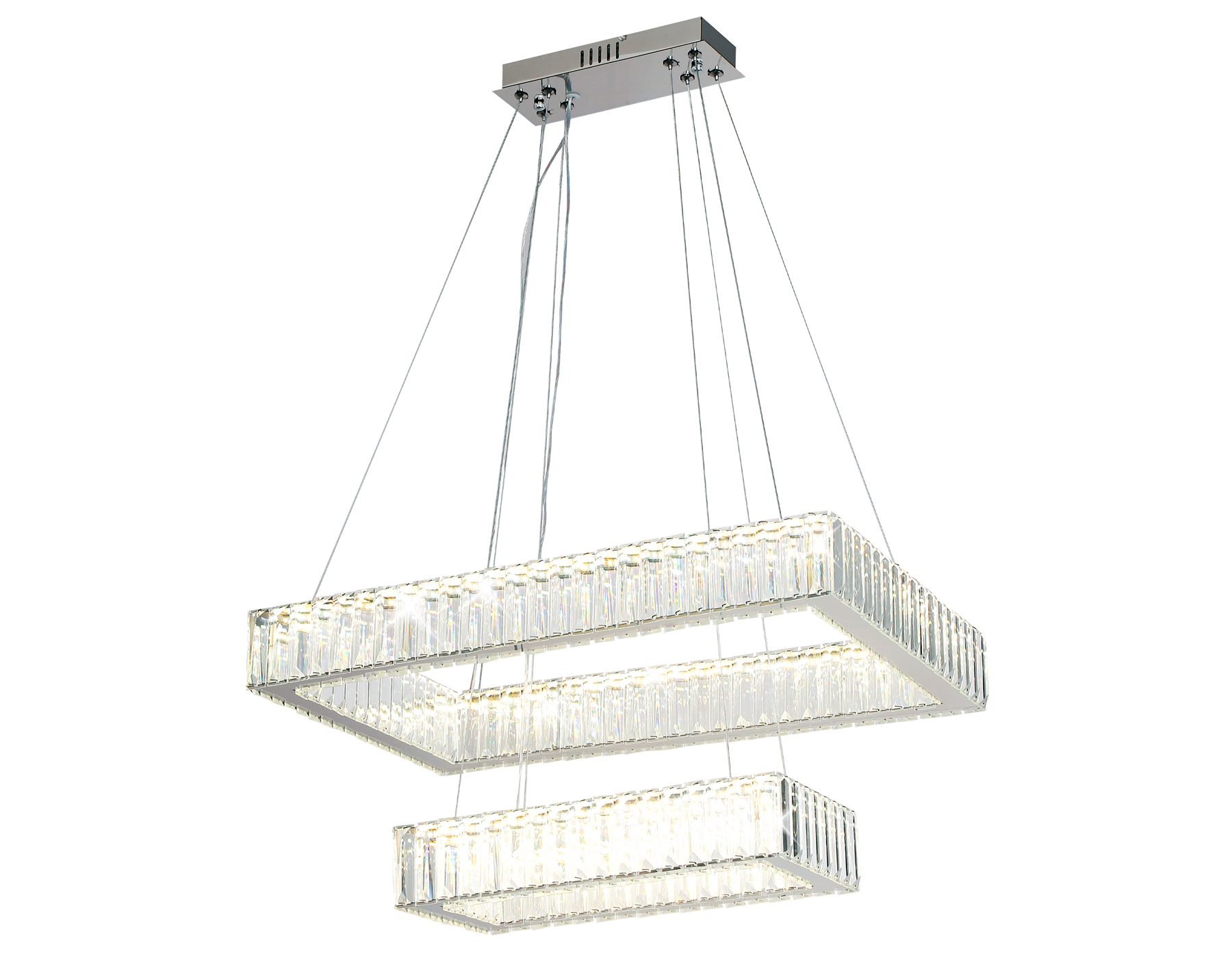 Подвесная светодиодная люстра с хрусталем Ambrella TR5005/2 CH/CL хром/прозрачный 90W 3000K/4200K/6400K 600*400*950 (Без ПДУ) Подвесная светодиодная люстра с хрусталем Ambrella TR5005/2 CH/CL хром/прозрачный 90W 3000K/4200K/6400K 600*400*950 (Без ПДУ)