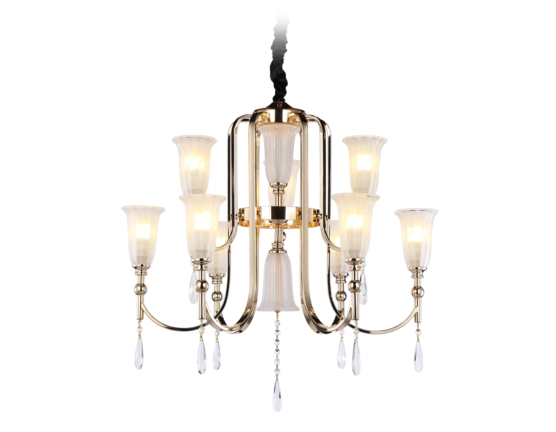 Подвесная люстра TR3250/9 SGD/FR золото/белый матовый E14*9 max 40W D735*720