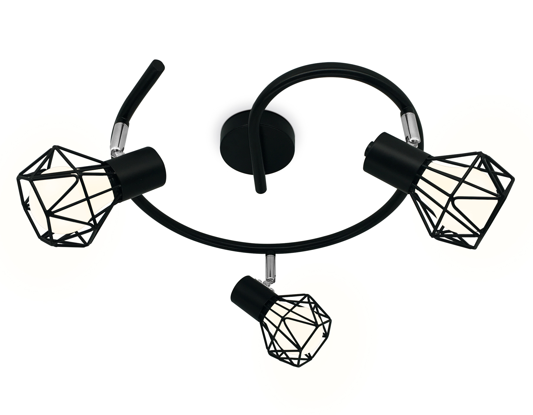 Настенно-потолочный спот Настенно-потолочный спот TR8624/3 BK/CH черный/хром E27*3 max 40W D330*175