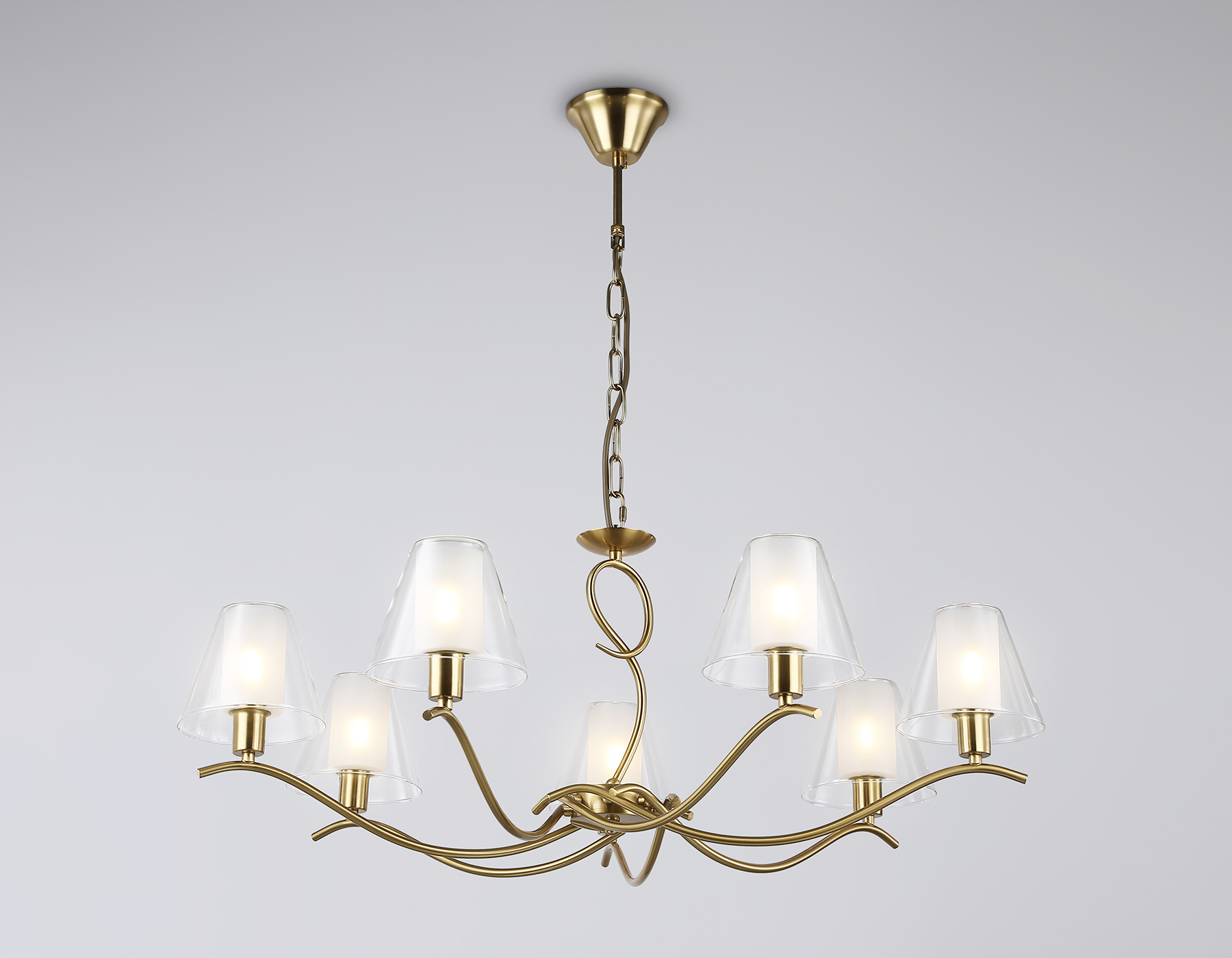 LH57093/7 BS/FR латунь/белый матовый E14/7 max 40W D840*790