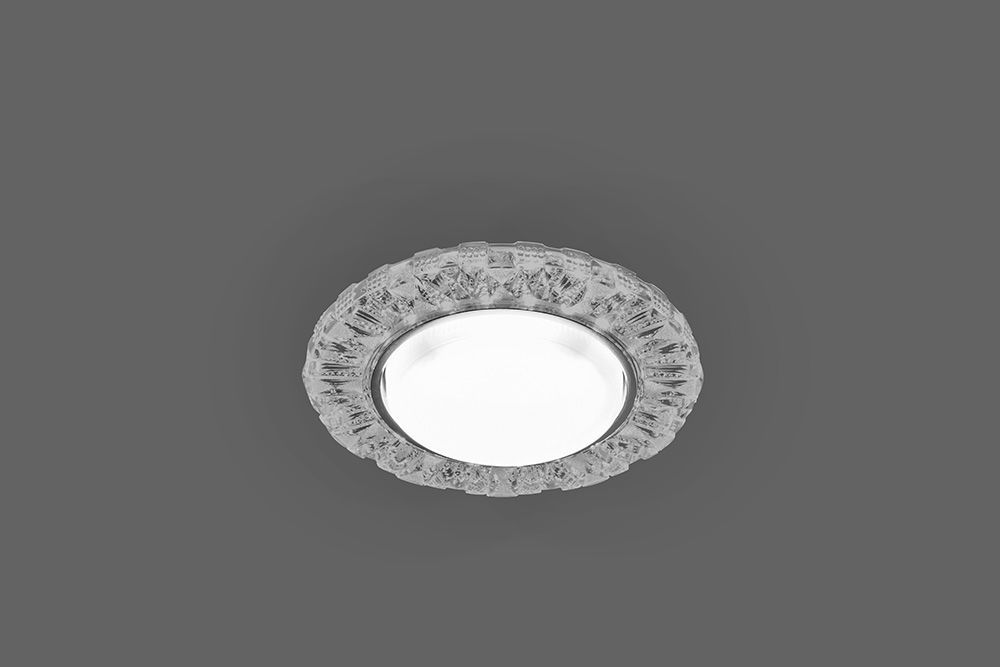 Светильник встраиваемый с белой LED подсветкой Feron CD4023 потолочный GX53 без лампы прозрачный Светильник встраиваемый с белой LED подсветкой Feron CD4023 потолочный GX53 без лампы прозрачный