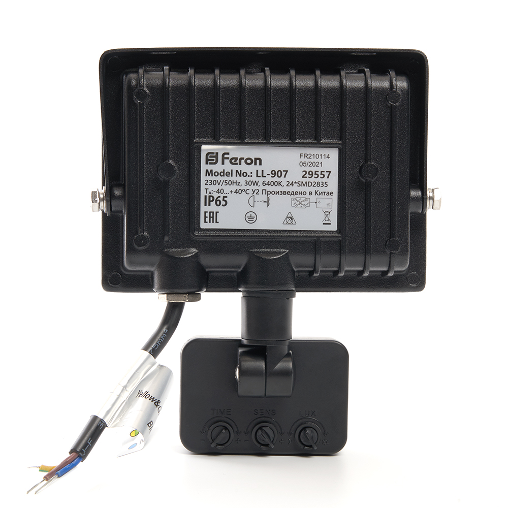 Светодиодный прожектор Feron с датчиком LL-907 IP44 30W 6400K Светодиодный прожектор Feron с датчиком LL-907 IP44 30W 6400K