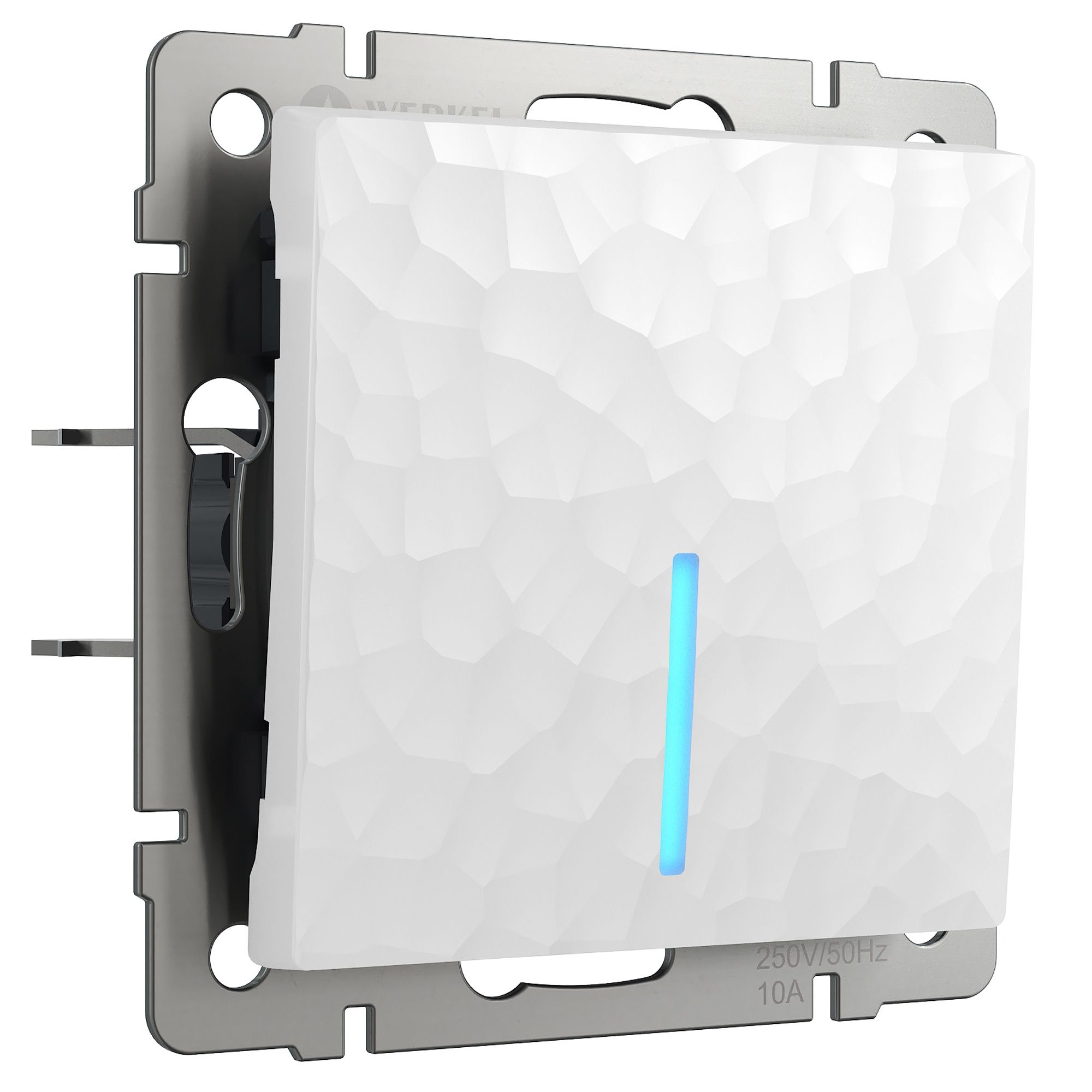 Выключатель одноклавишный проходной с подсветкой Werkel Hammer (белый) / W1212101 / a052028