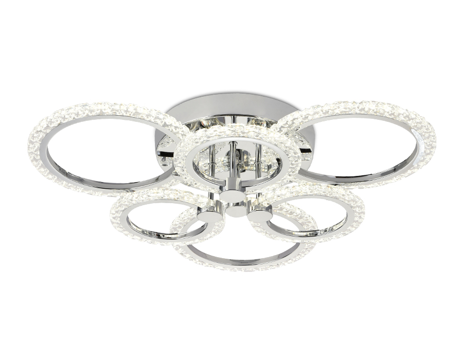 Потолочный светодиодный светильник с пультом FA414/3+3 CH Ambrella хром 90W 580*540*120 (ПДУ РАДИО 2.4)