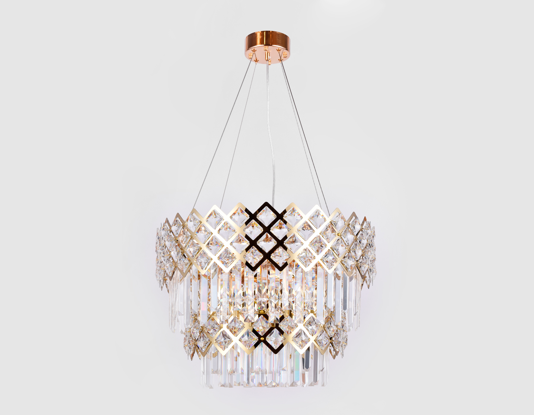 Подвесная люстра с хрусталем Ambrella TR5275/8 GD/CL золото/прозрачный E14/8 max 40W D520*380