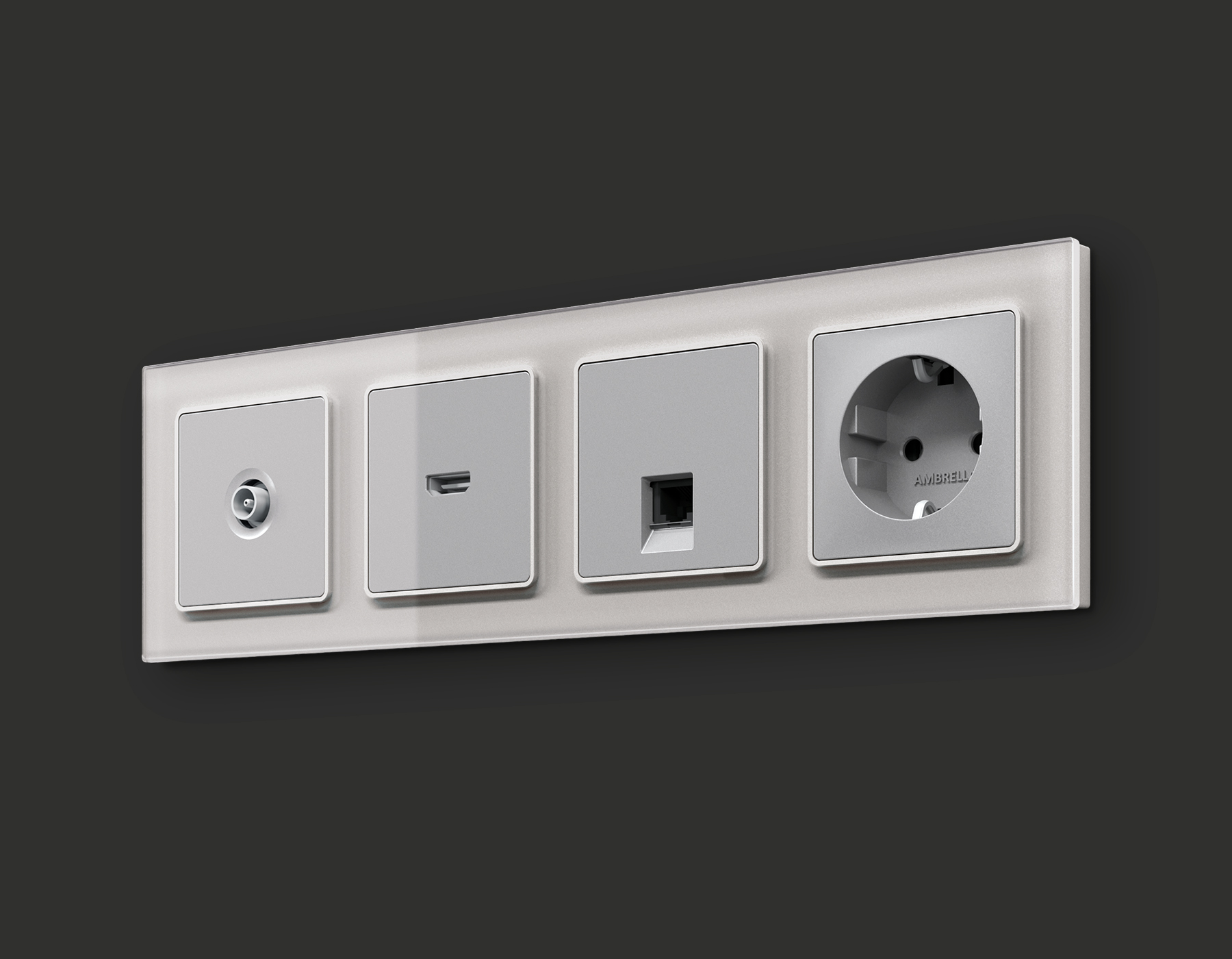 MA414010 Комплект механизма розетки HDMI 2.0 ALFA Серебро глянец 40V/500mA 2.0GHz 5-18Gbit/s QUANT (AP4140, VM222)