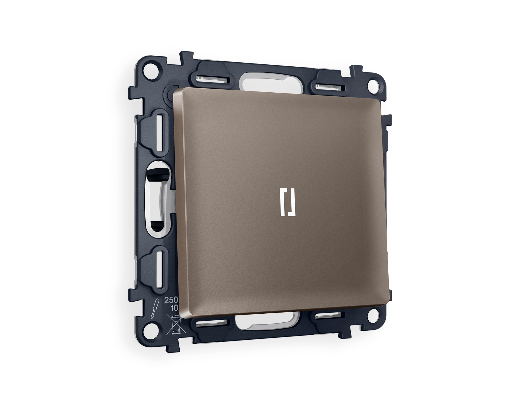 MA632035 Комплект механизма 1-кл проходного выключателя с подсветкой 5600K ALFA Темная бронза матовый QUANT (AP6320, VM105, G25W)