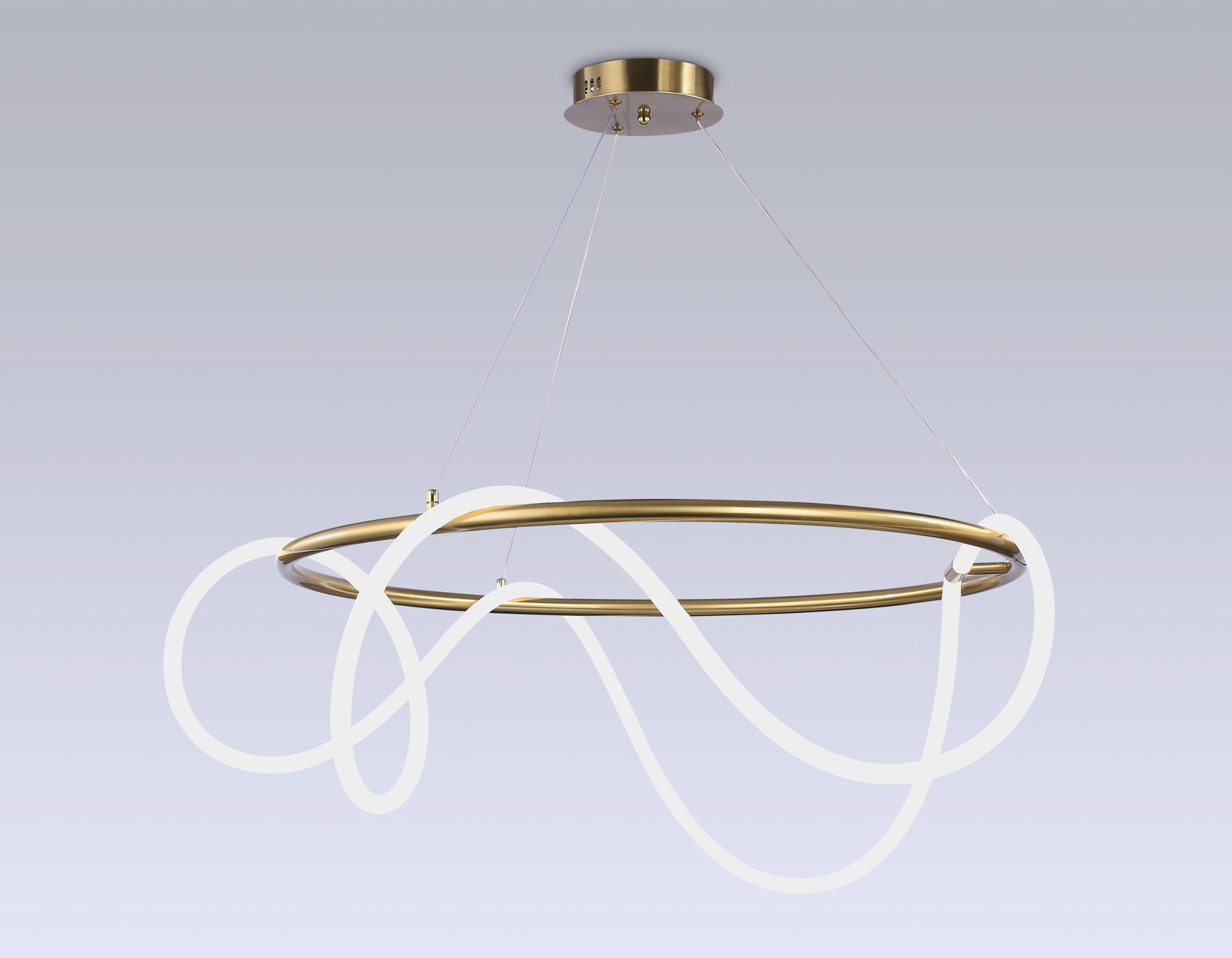 Подвесной светильник Ambrella FL10511 BS латунь 3000K/4200K/6400K 84W D800*1200 (ПДУ РАДИО 2.4G)