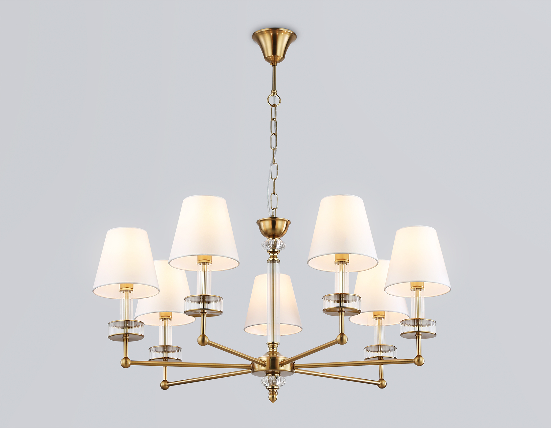 LH71023/7 BS/WH латунь/белый E14*7 max 40W D820*1130