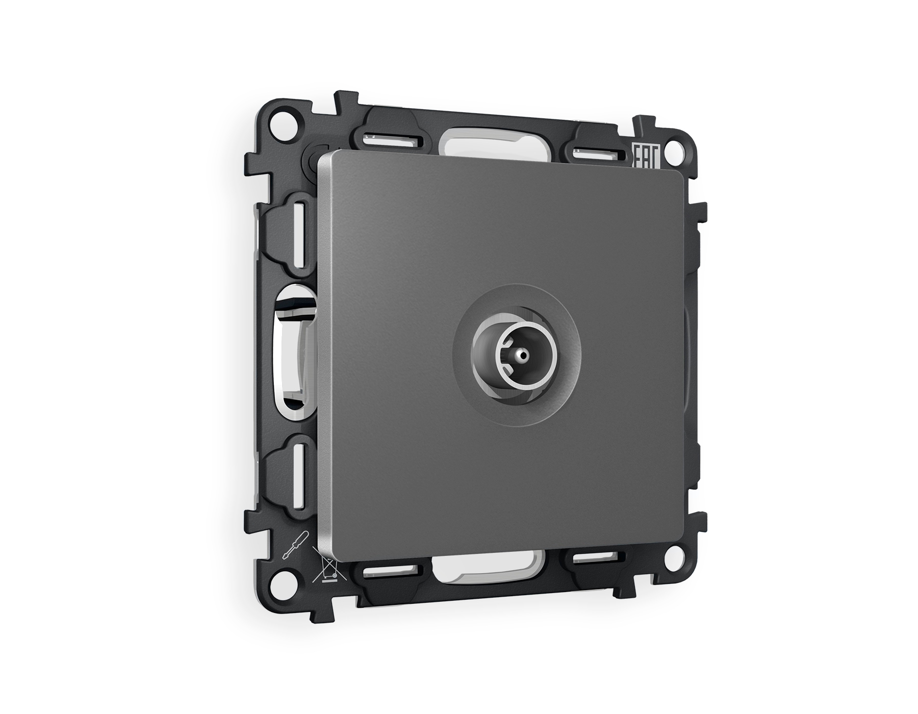 MA663010 Комплект механизма TV розетки оконечной ALFA Антрацит серый 50-870 MHz 1dB QUANT (AP6630, VM202)