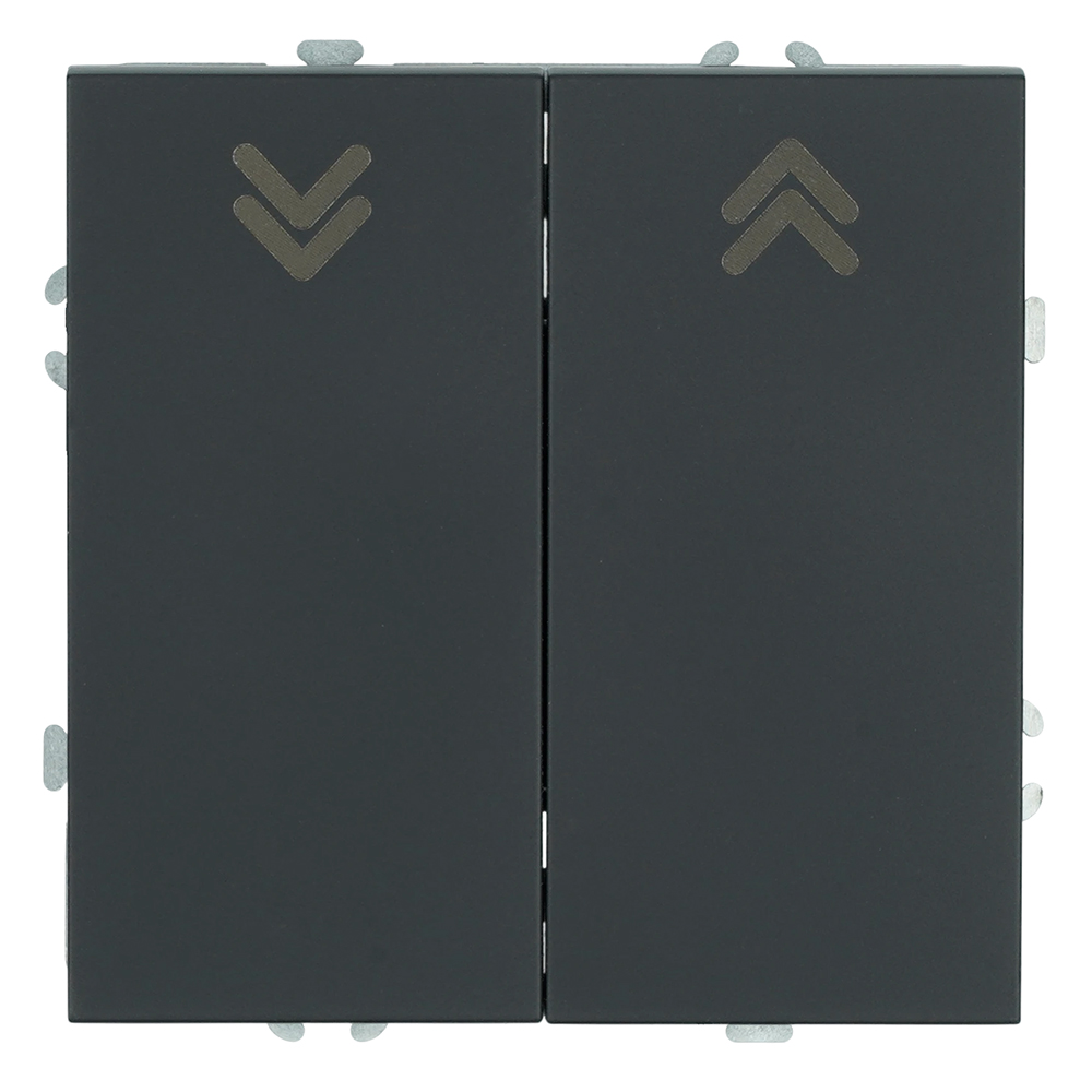 Выключатель 2-клавишный самовозвратный (механизм), STEKKER, 250В, 10А, серия Эмили, RSW10-5113-05, черный уголь, soft touch