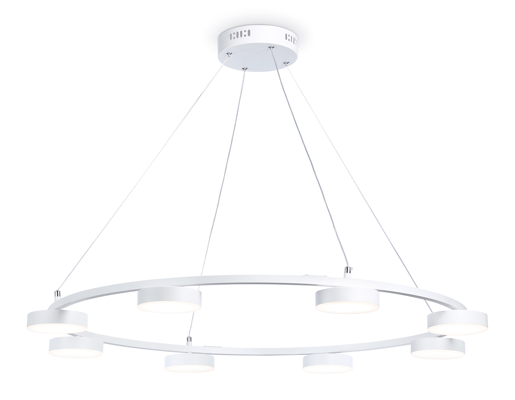 Подвесной светильник Ambrella FL51761/1+8 WH белый 3000K/4200K/6400K 67W D1000*1000 (ПДУ ИК)