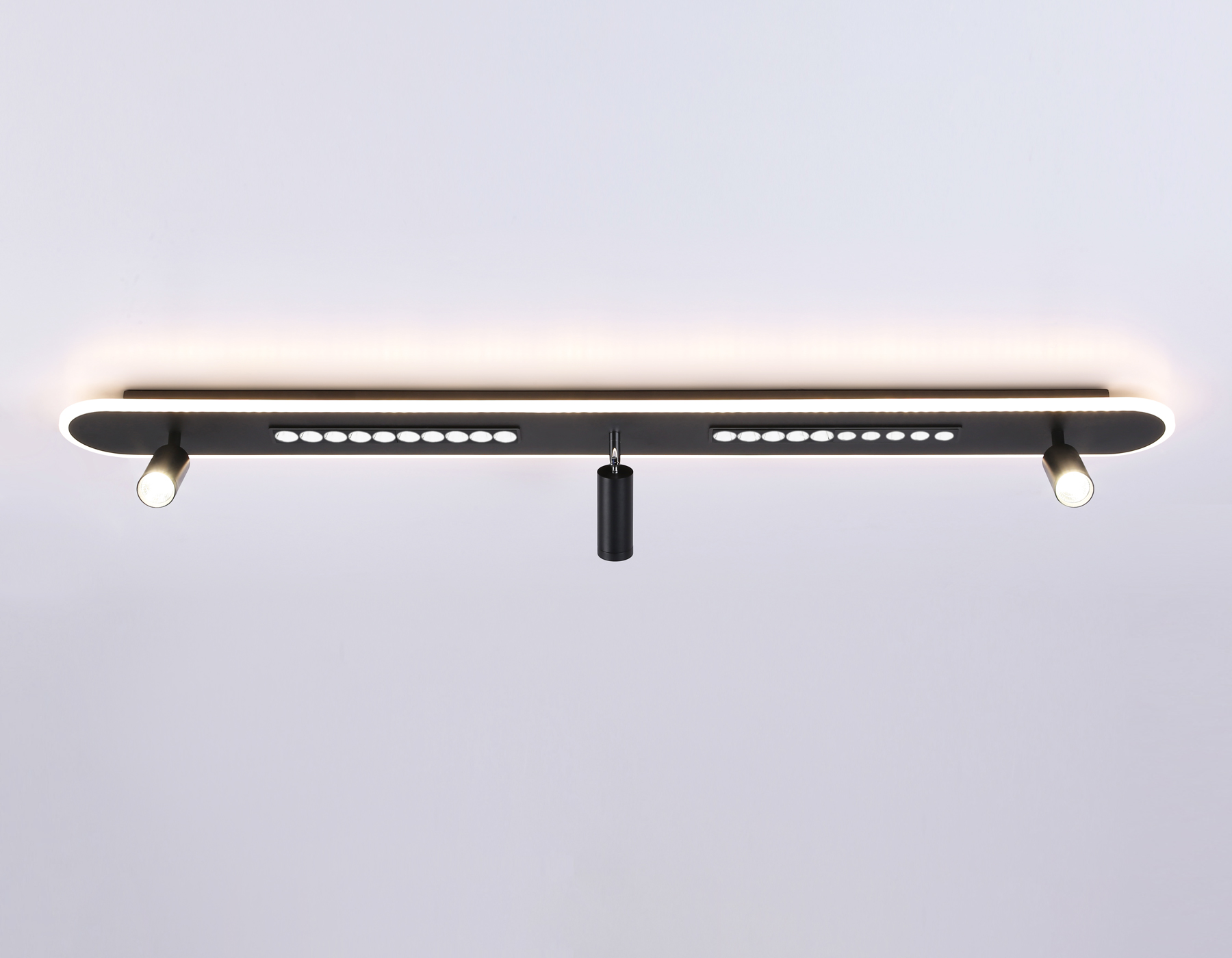 Потолочный светильник Ambrella FL51452/1+3 BK черный 79W 3000K-6400K+4200K 1200*125*100 (Без ПДУ)