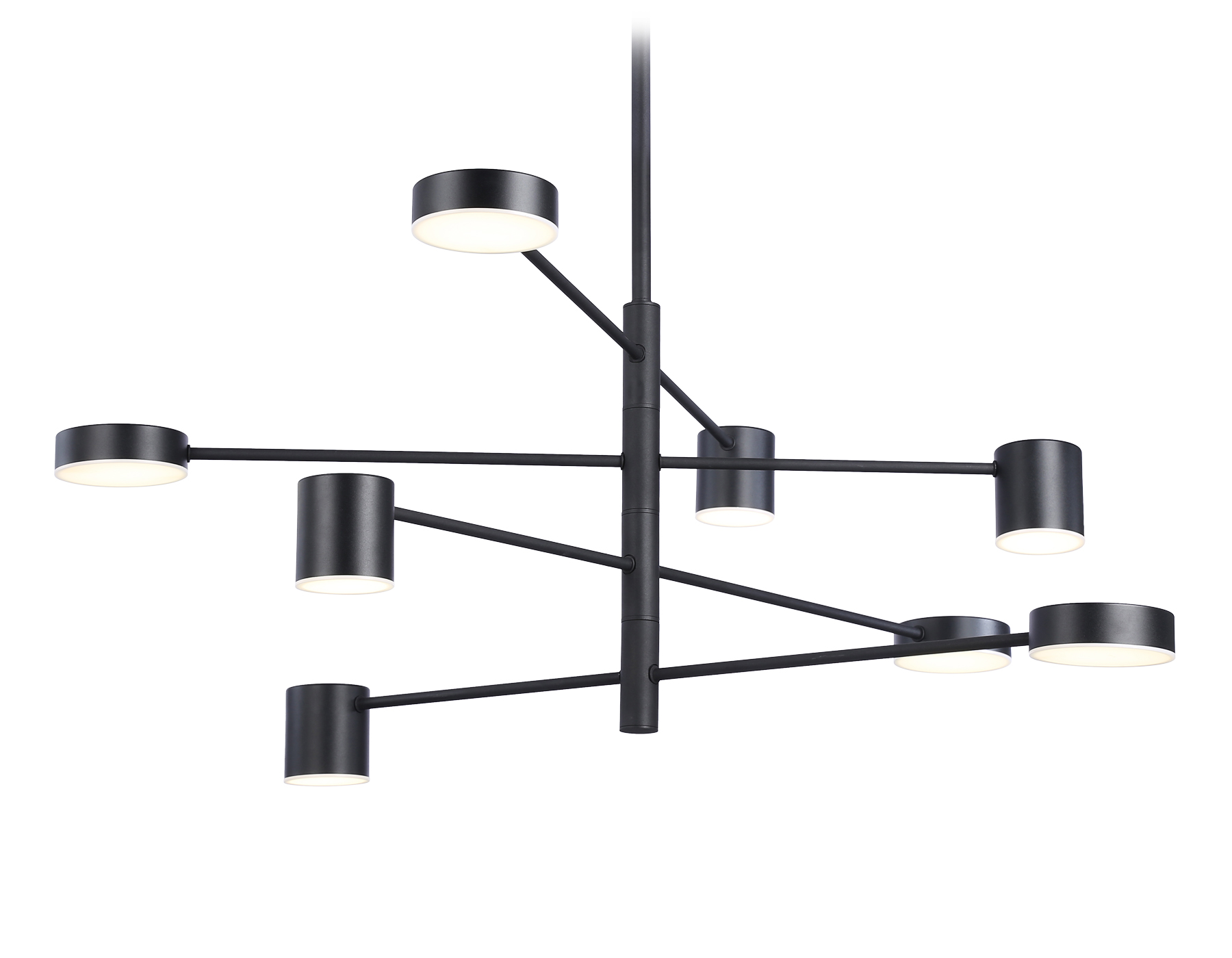 Подвесной светильник Ambrella FL51689/8 BK черный 3000K/4200K/6400K 48W D900*1000 (Без ПДУ)