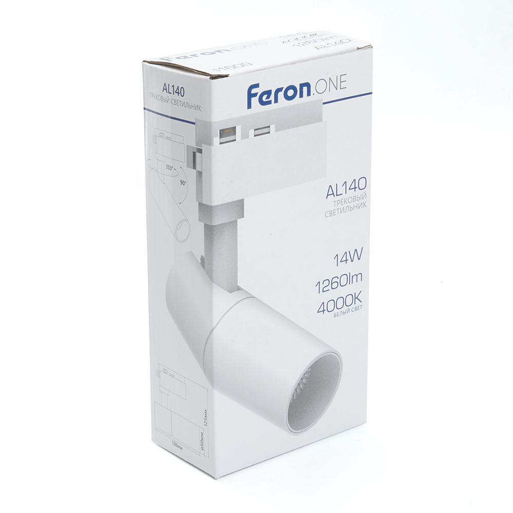 Светодиодный светильник Feron.ONE AL140 трековый однофазный на шинопровод 32W 4000K 35 градусов белый Светодиодный светильник Feron.ONE AL140 трековый однофазный на шинопровод 32W 4000K 35 градусов белый