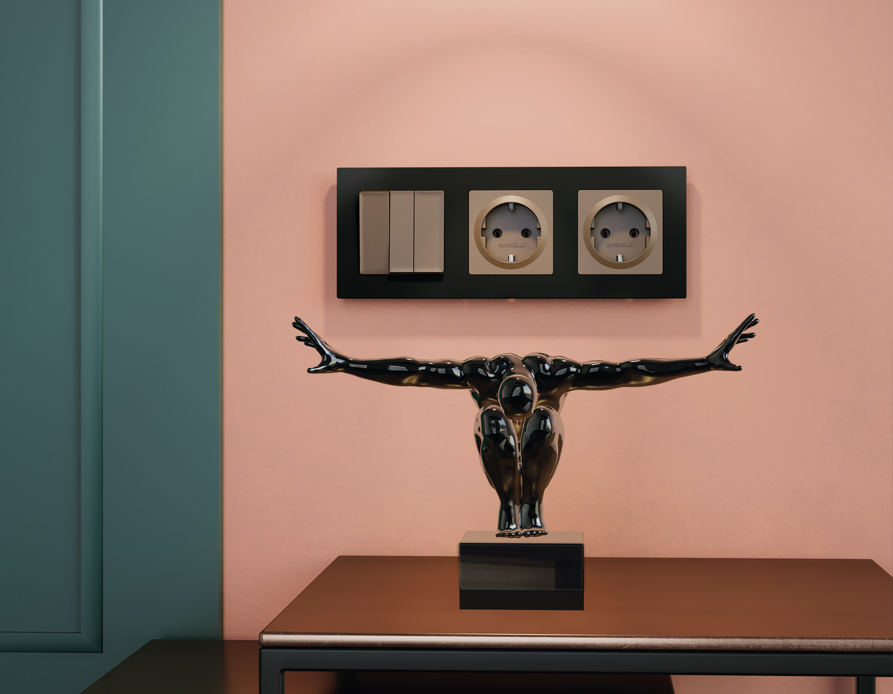 AF220701 Рамка ALFA Techno (Черный матовый) 1-ая