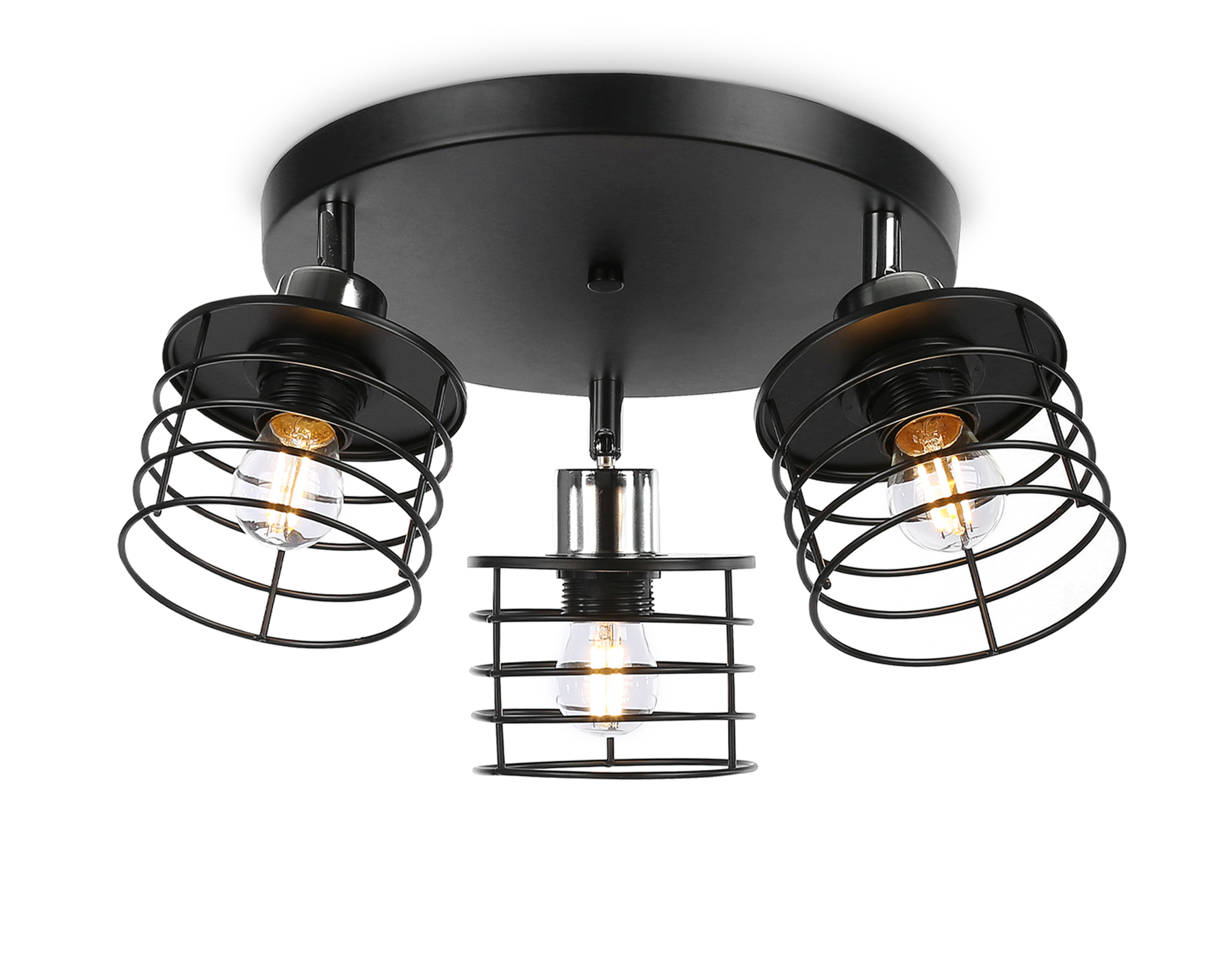 Настенно-потолочный спот Настенно-потолочный спот TR8092/3 BK/CH черный/хром E27*3 max 40W D372*190