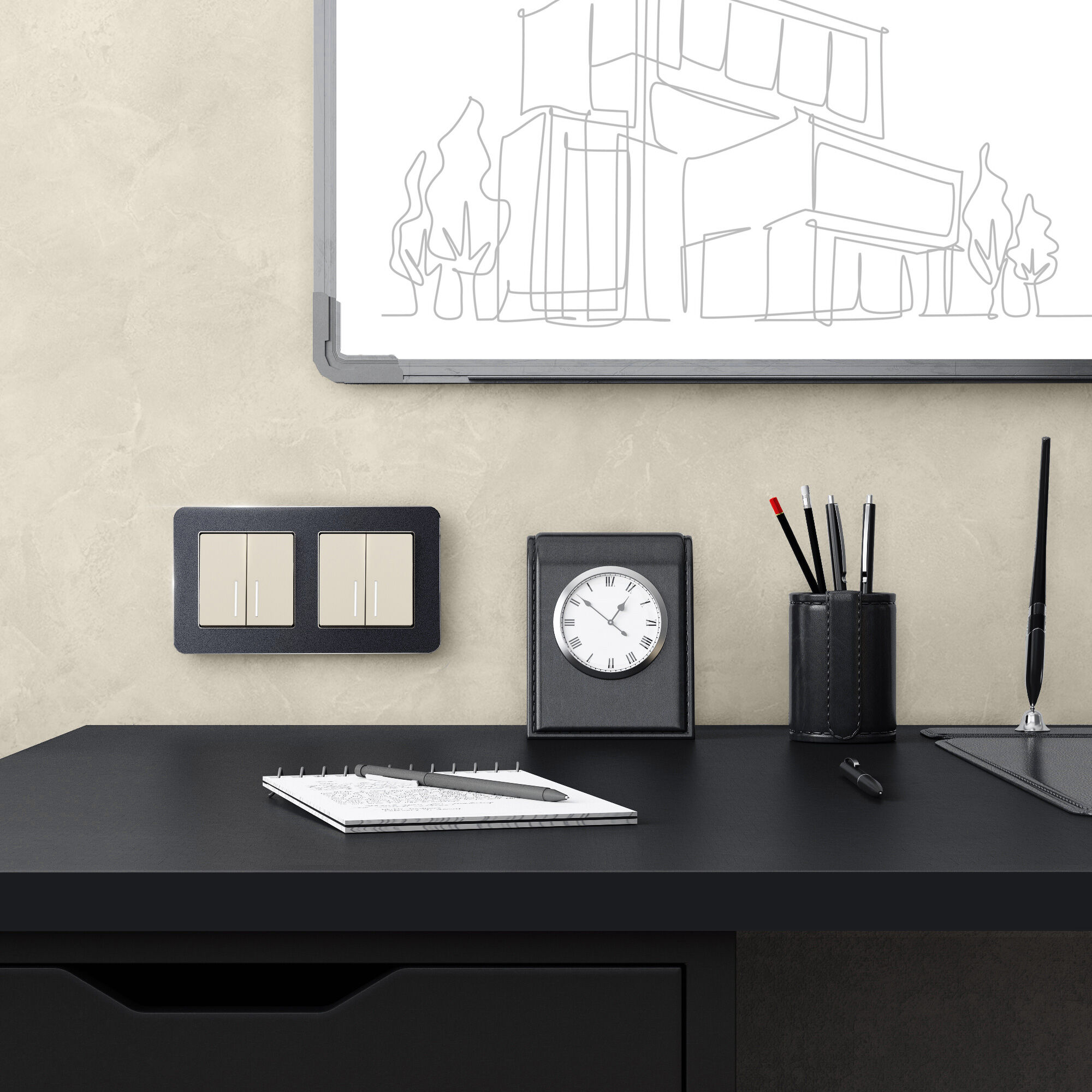 Рамка на 2 поста Platinum Werkel (черный алюминий) W0022608