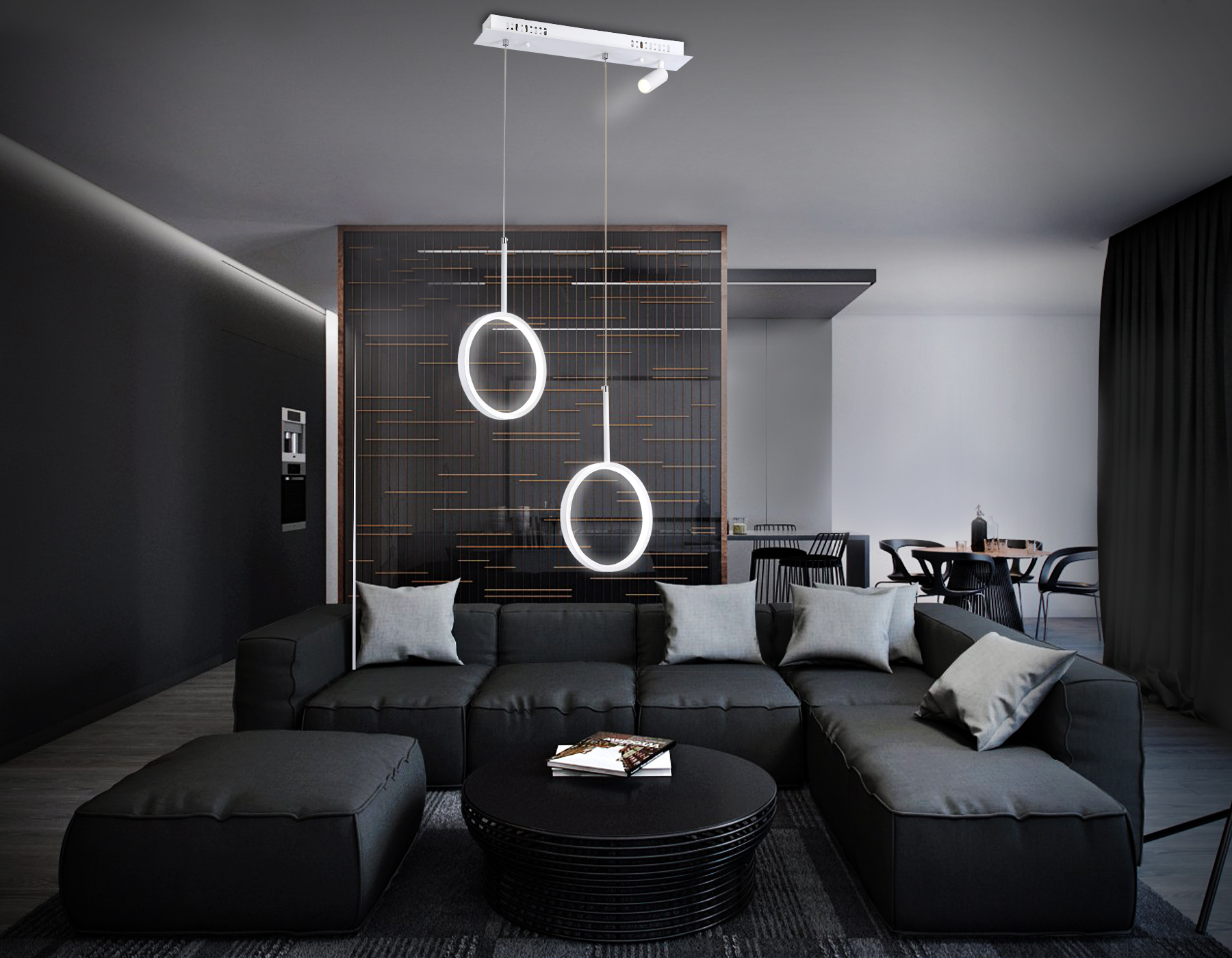 Подвесной LED светильник FL5272/2+1 WH белый 38W 3000K/4200K/6400K+4200K 500*90*1200 (ПДУ ИК) Подвесной LED светильник FL5272/2+1 WH белый 38W 3000K/4200K/6400K+4200K 500*90*1200 (ПДУ ИК)