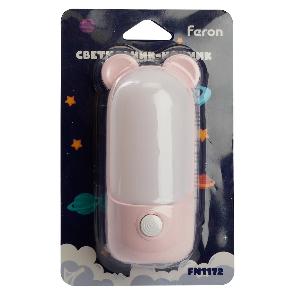 Светильник ночник Feron FN1172 0,8W 220V, розовый