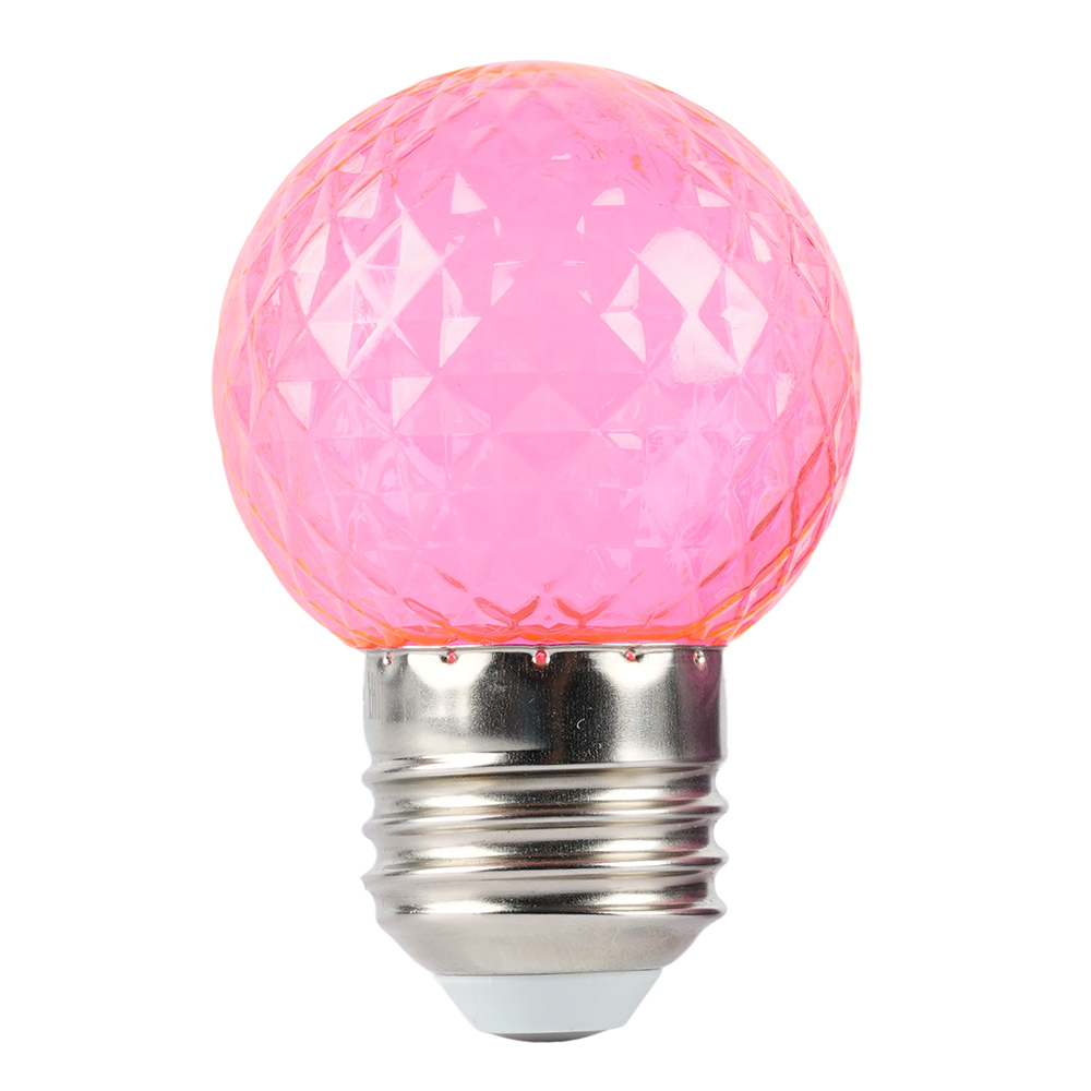 Лампа светодиодная Feron LB-385 Шарик розовый прозрачный E27 1W 230V