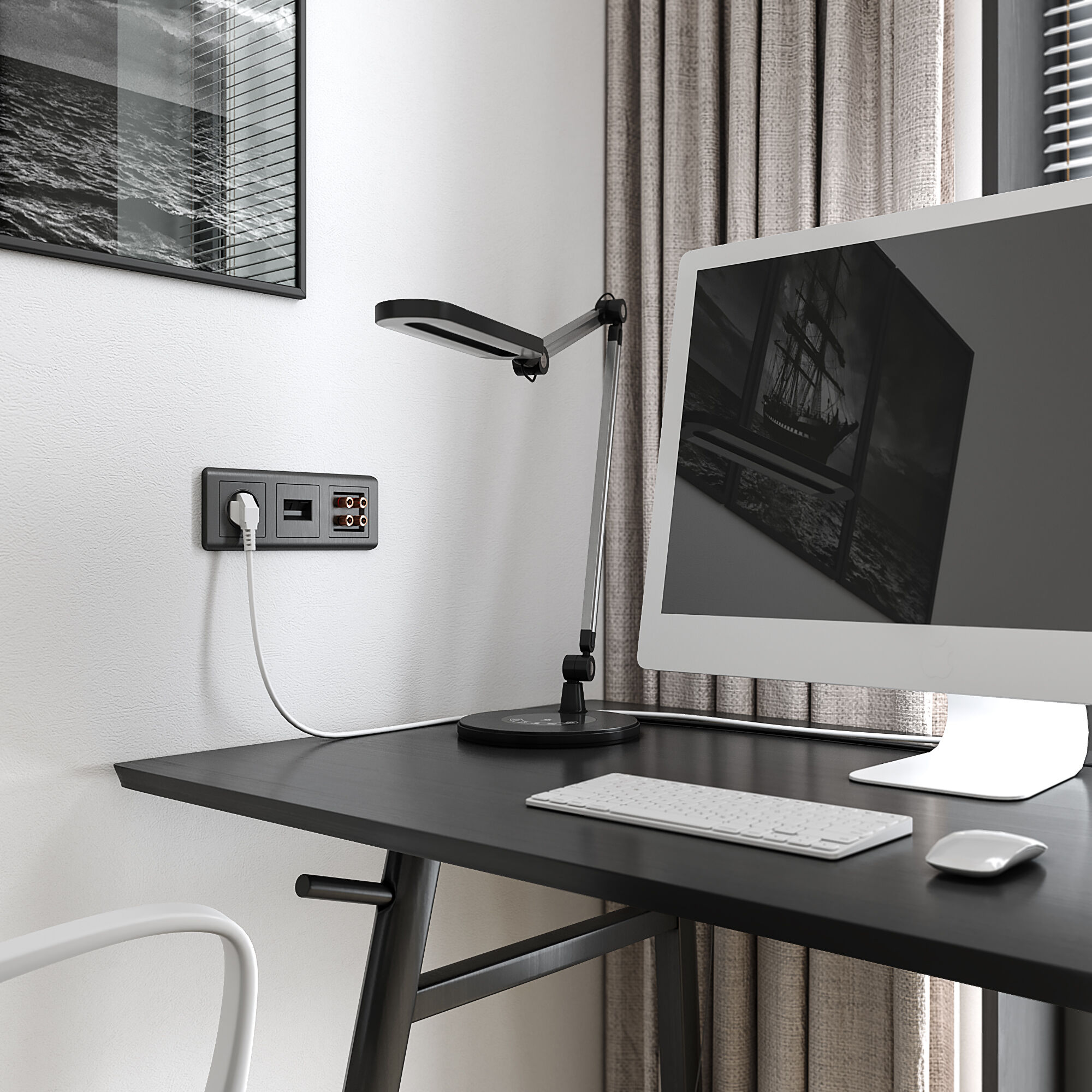 Накладка для двойной розетки Ethernet RJ-45 WERKEL  (графит рифленый)  WL04-RJ45+RJ45-CP / W1191104 / a046603