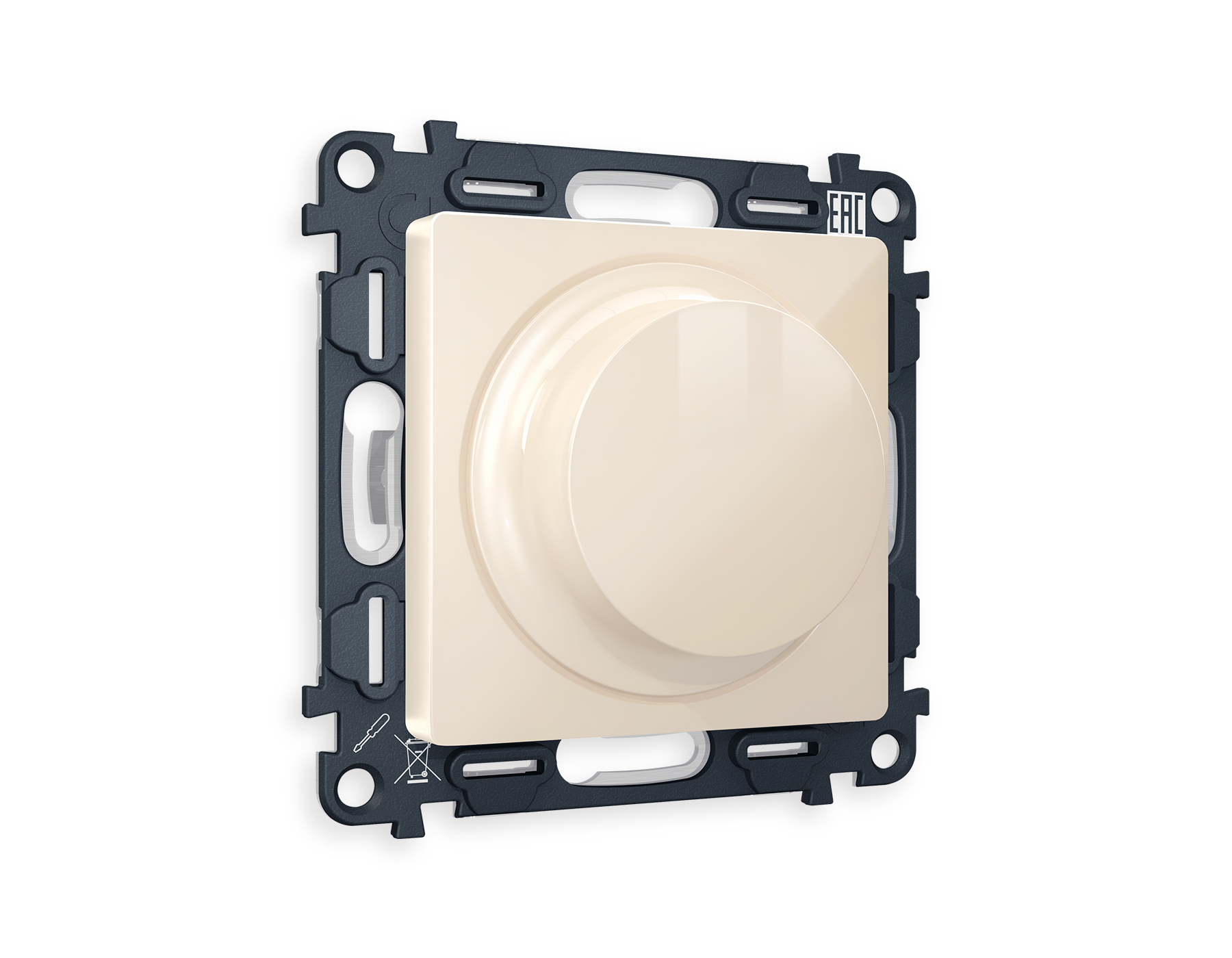 MA305510 Комплект механизма светорегулятора универсального ALFA Бежевый глянец 25-600W/LED 5-300W QUANT (AP3055, VM136)