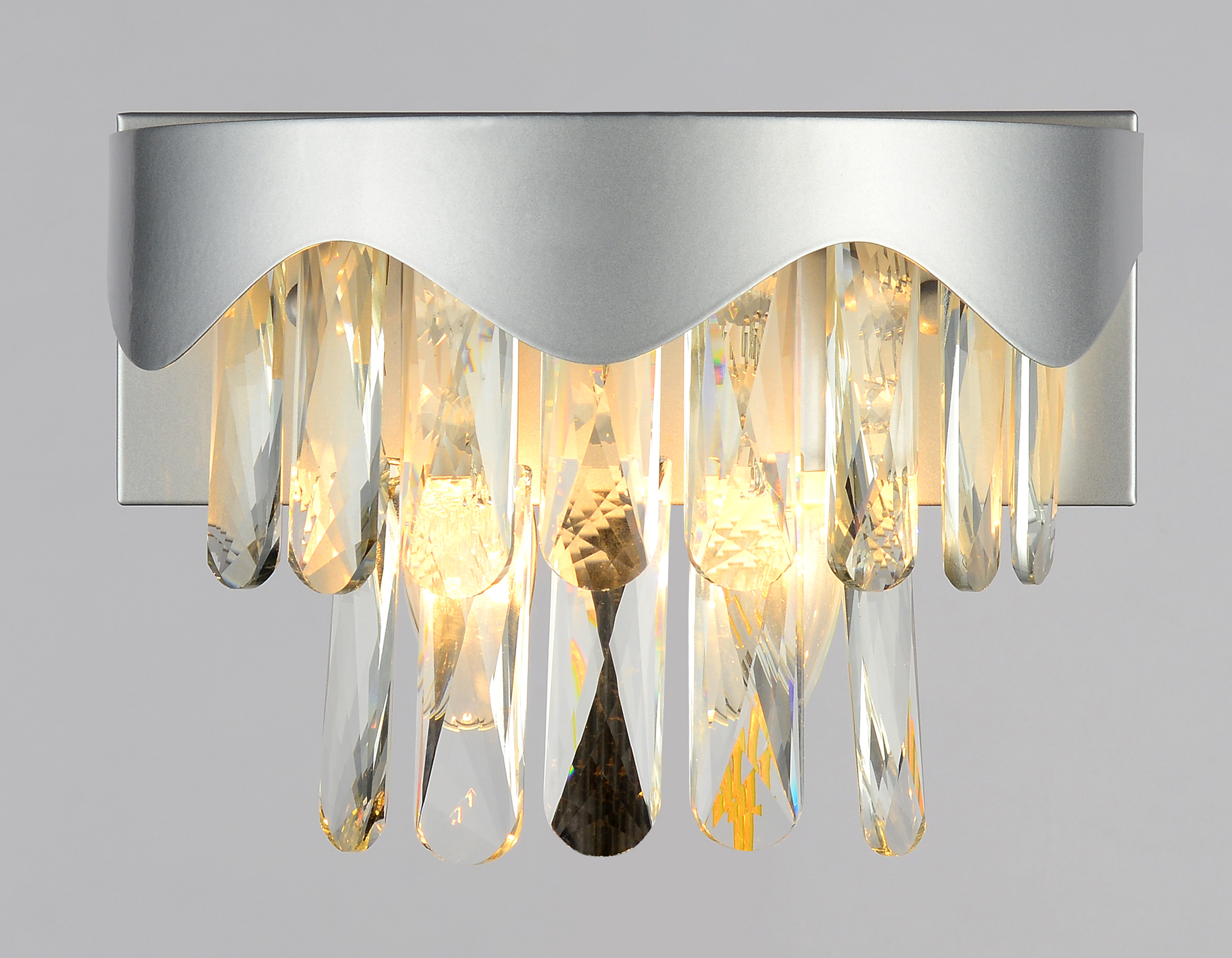 Настенный светильник с хрусталем Ambrella TR5090 SL/CL серебро/прозрачный E14/2 max 40W