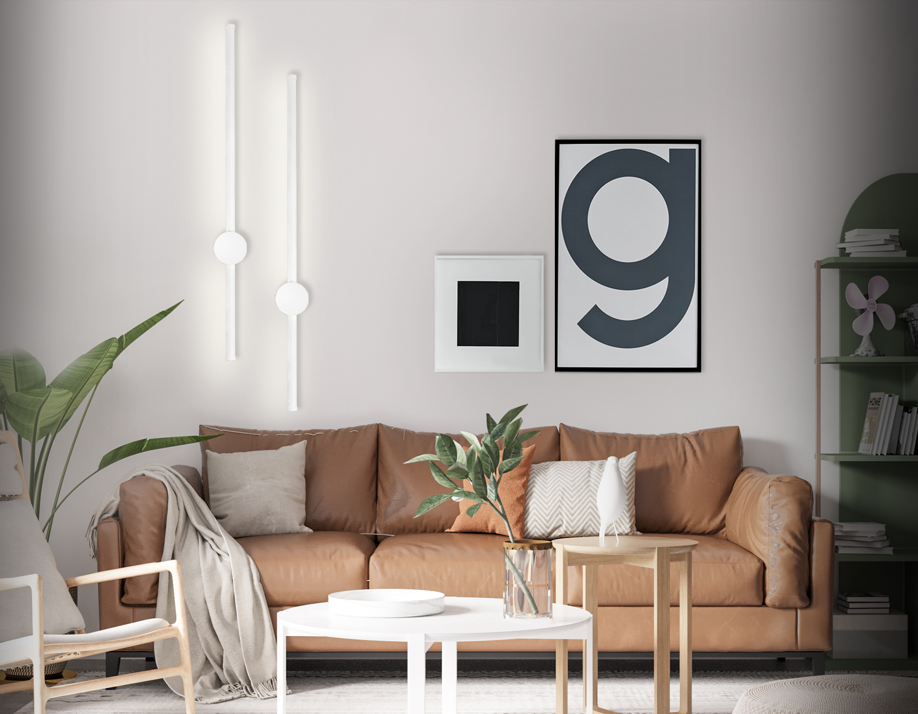 Настенный LED светильник FL5201 SWH белый песок LED 3000K 8W 600*60*100