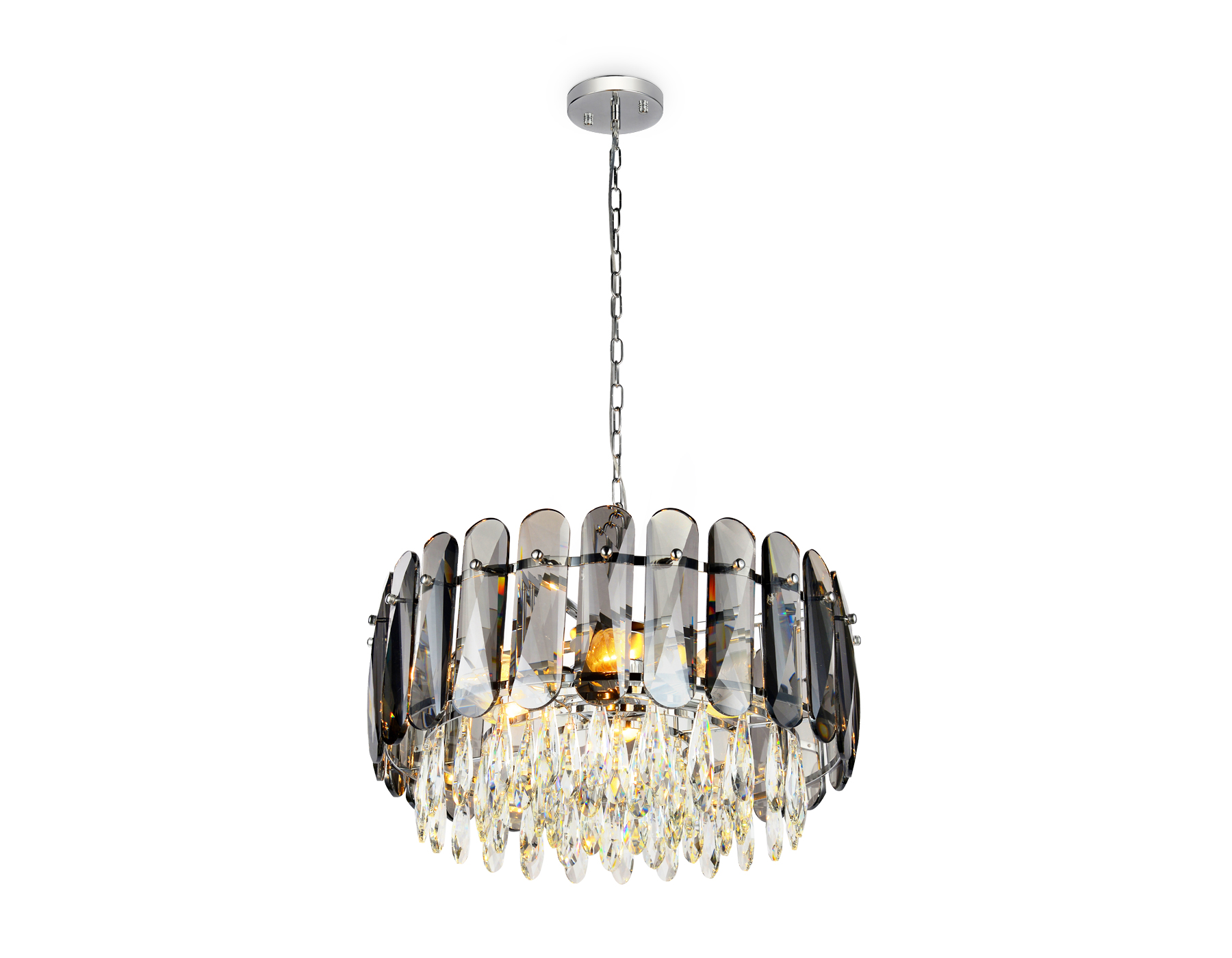 Подвесная люстра Ambrella TR5069/6 CH/SM/CL хром/дымчатый/прозрачный E14/6 max 40W D500*950