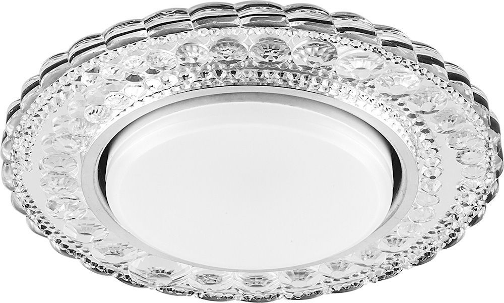 Светильник встраиваемый с белой LED подсветкой Feron CD4024 потолочный GX53 без лампы прозрачный Светильник встраиваемый с белой LED подсветкой Feron CD4024 потолочный GX53 без лампы прозрачный