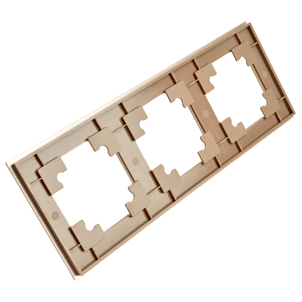 Рамка 3-местная, металл, ,STEKKER, MFR00-7003-02, серия Катрин, шампань