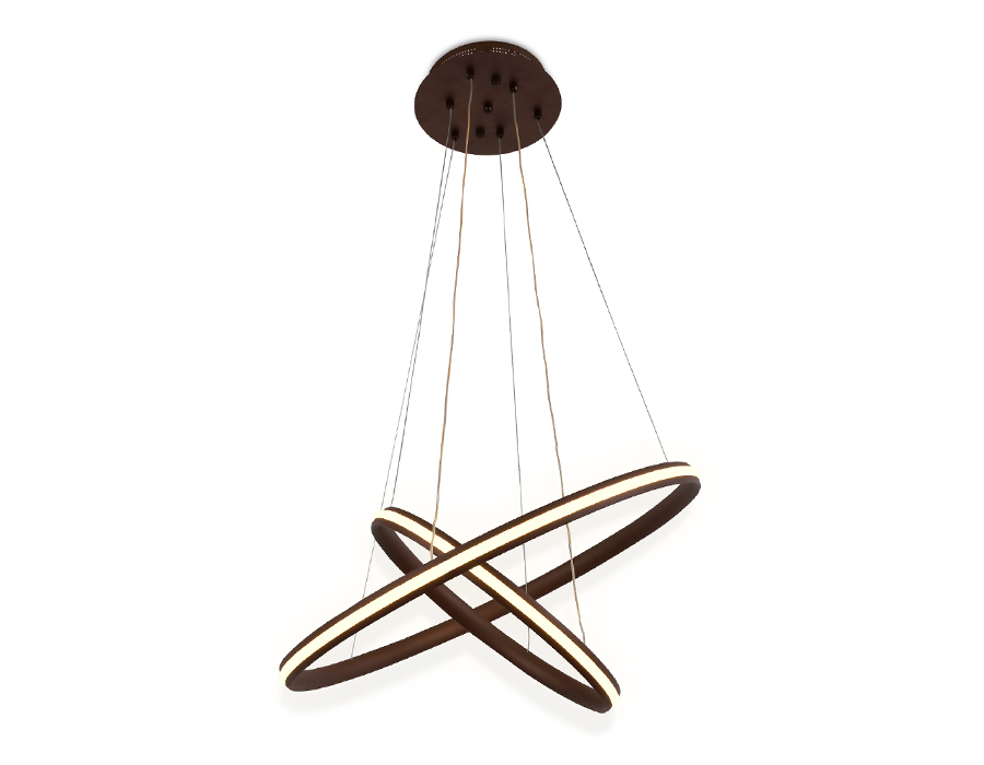 Подвесной светодиодный светильник с пультом Ambrella FL406 CF кофе 84W D600*1100 (ПДУ РАДИО 2.4)