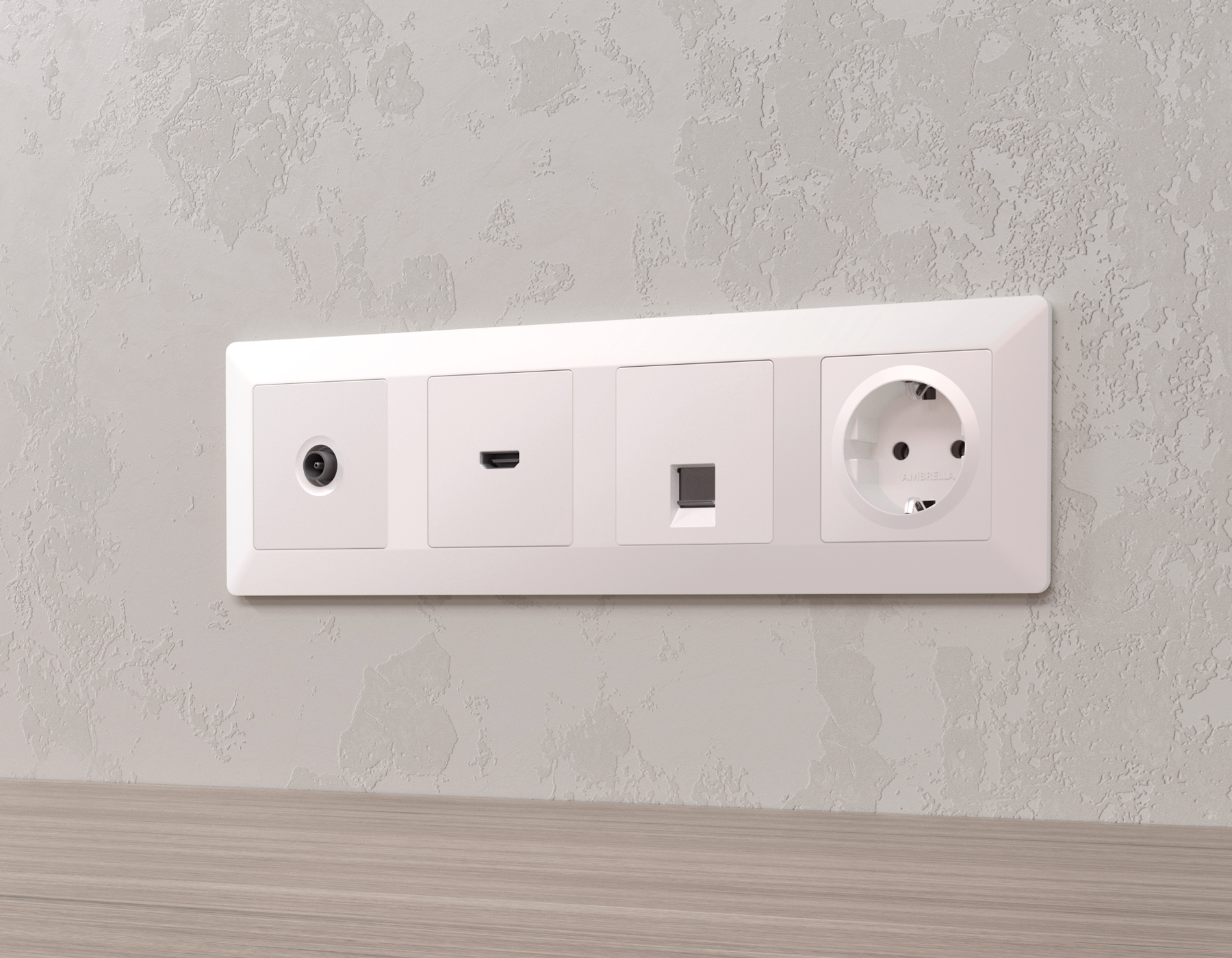 AP2070 Лицевая панель ALFA (Жемчуг) для электрической розетки с/з со шторками QUANT