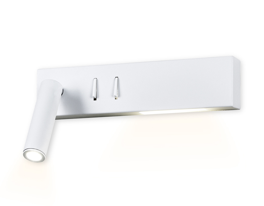 Настенный поворотный светодиодный светильник с выключателем Ambrella FW285 SWH белый песок LED 4200K 3W+3W 260*50*65