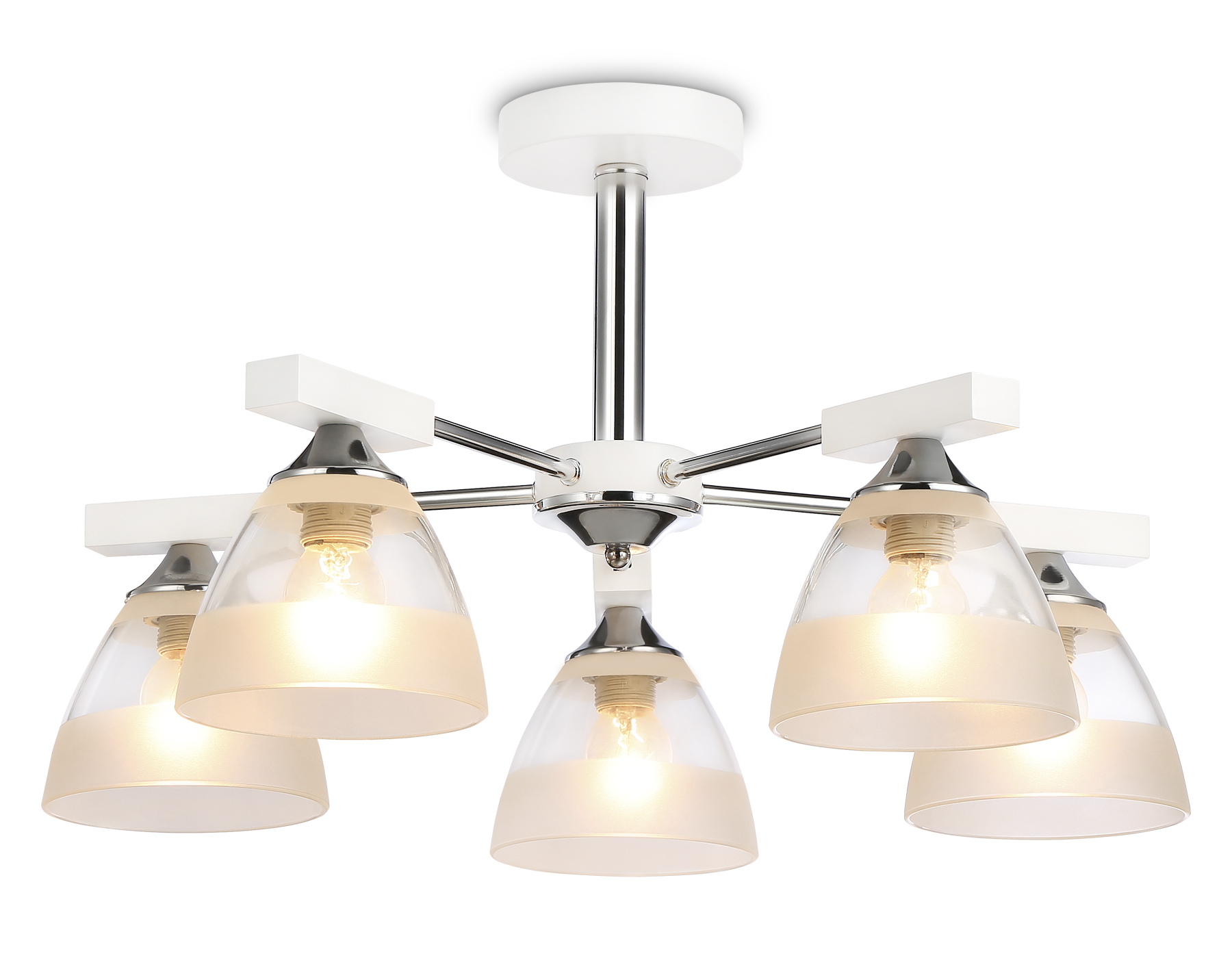 Подвесная люстра TR9093/5 WH/CH белый/хром E27*3 max 40W D570*270