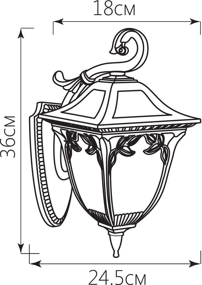 Светильник садово-парковый Feron PL4072 четырехгранный на стену вниз 60W E27 230V, черное золото Светильник садово-парковый Feron PL4072 четырехгранный на стену вниз 60W E27 230V, черное золото