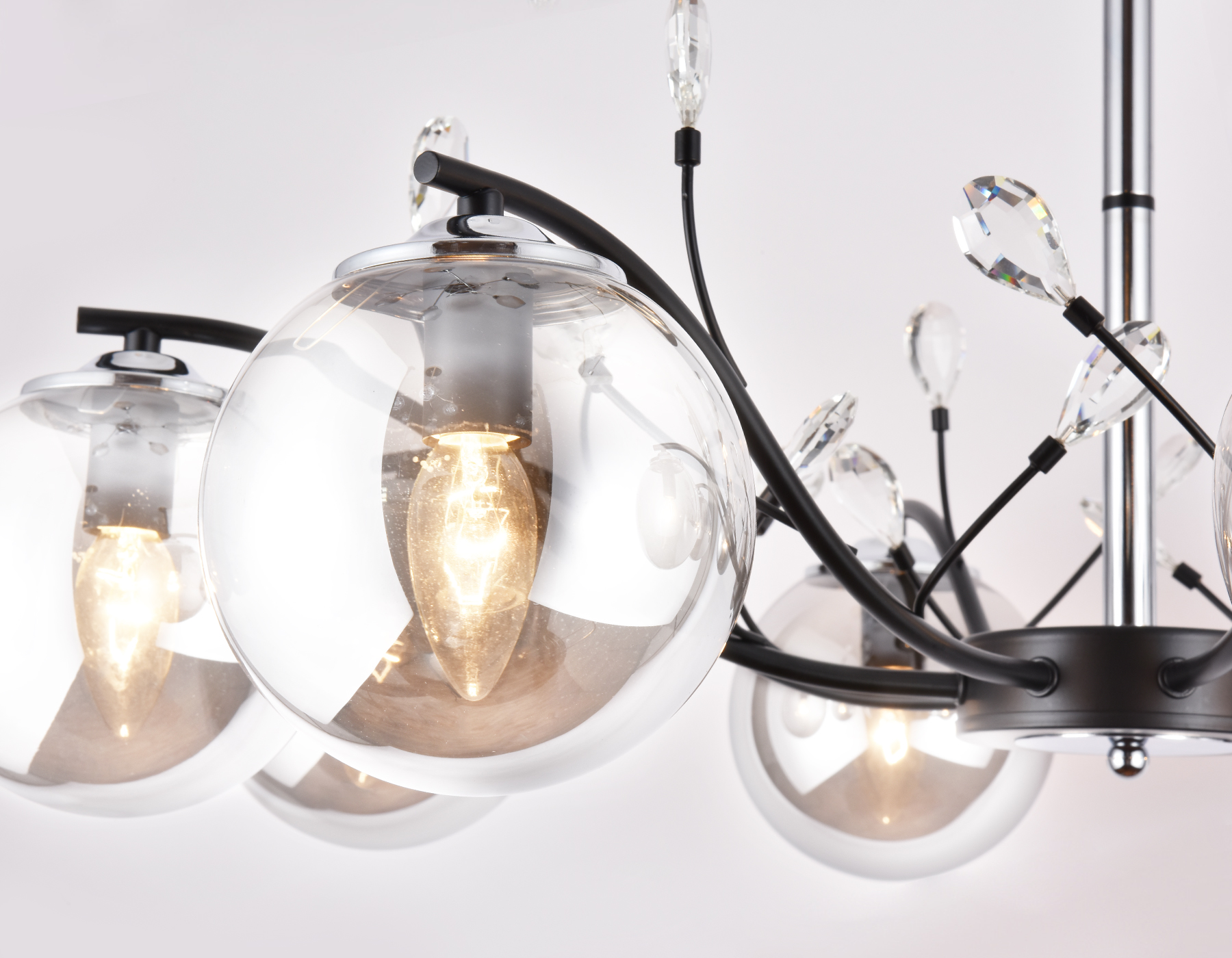 Подвесная люстра Ambrella TR9077 черный/дымчатый E14 max 40W D850*420