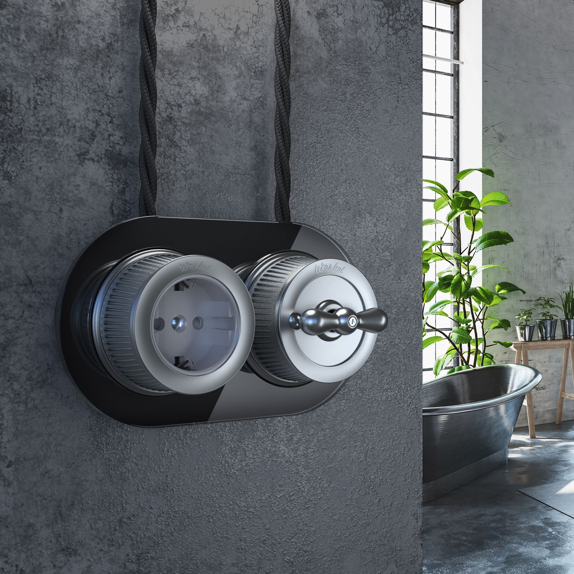 Переключатель одноклавишный (Матовый хром) ретро Werkel WL19-01-03