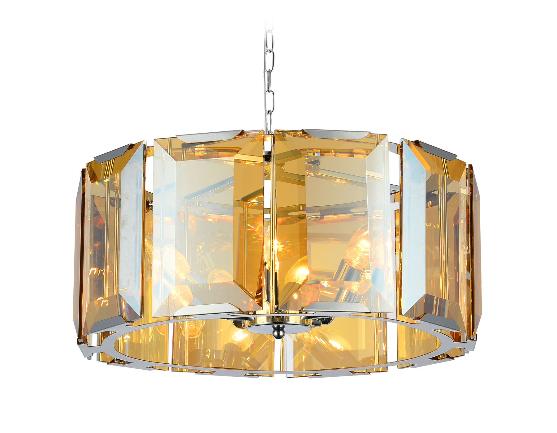 Подвесная люстра с хрусталем Ambrella TR5133 CH/TI хром/янтарь E14/5 max 40W