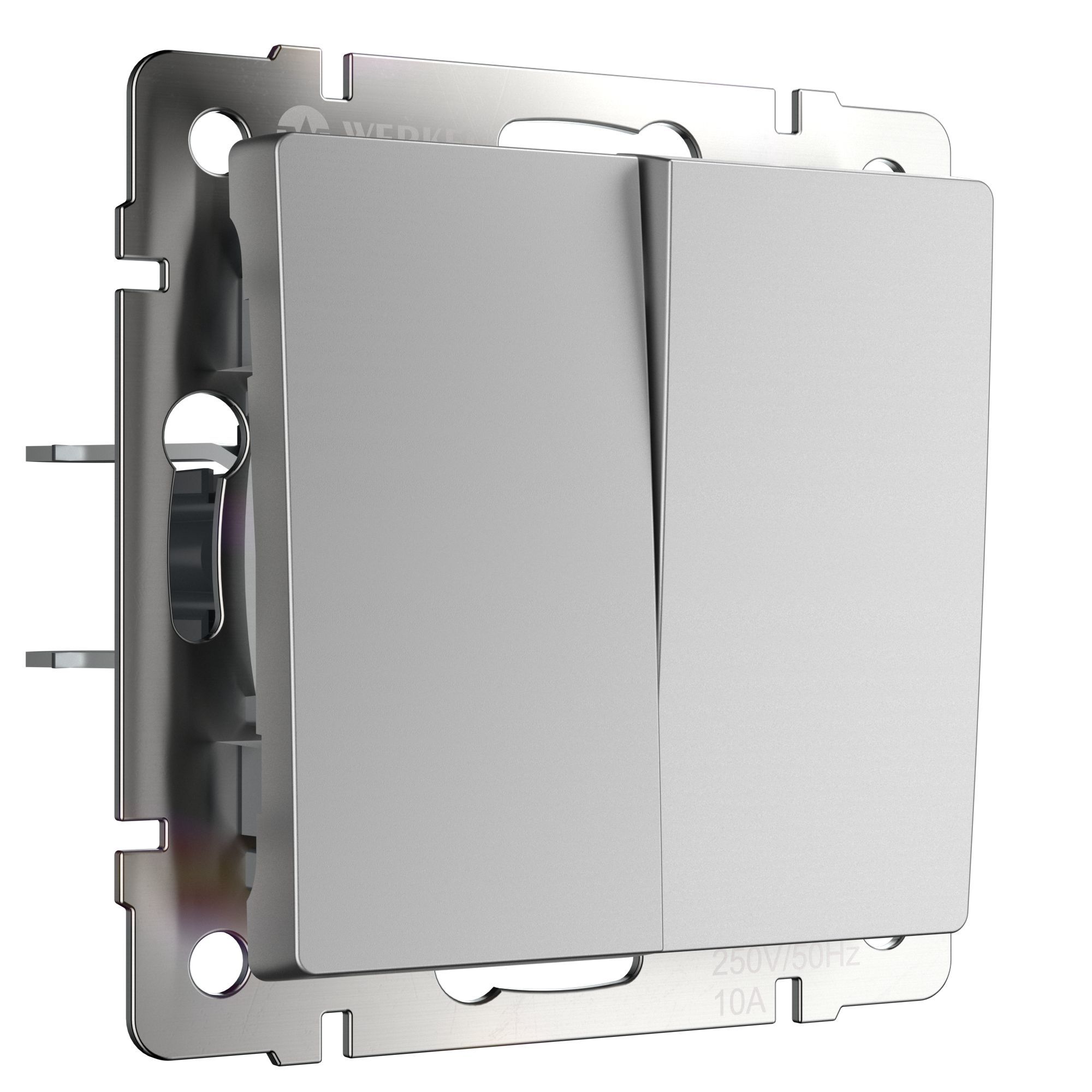 Выключатель двухклавишный WERKEL (серебряный) WL06-SW-2G / W1120006 / a029822